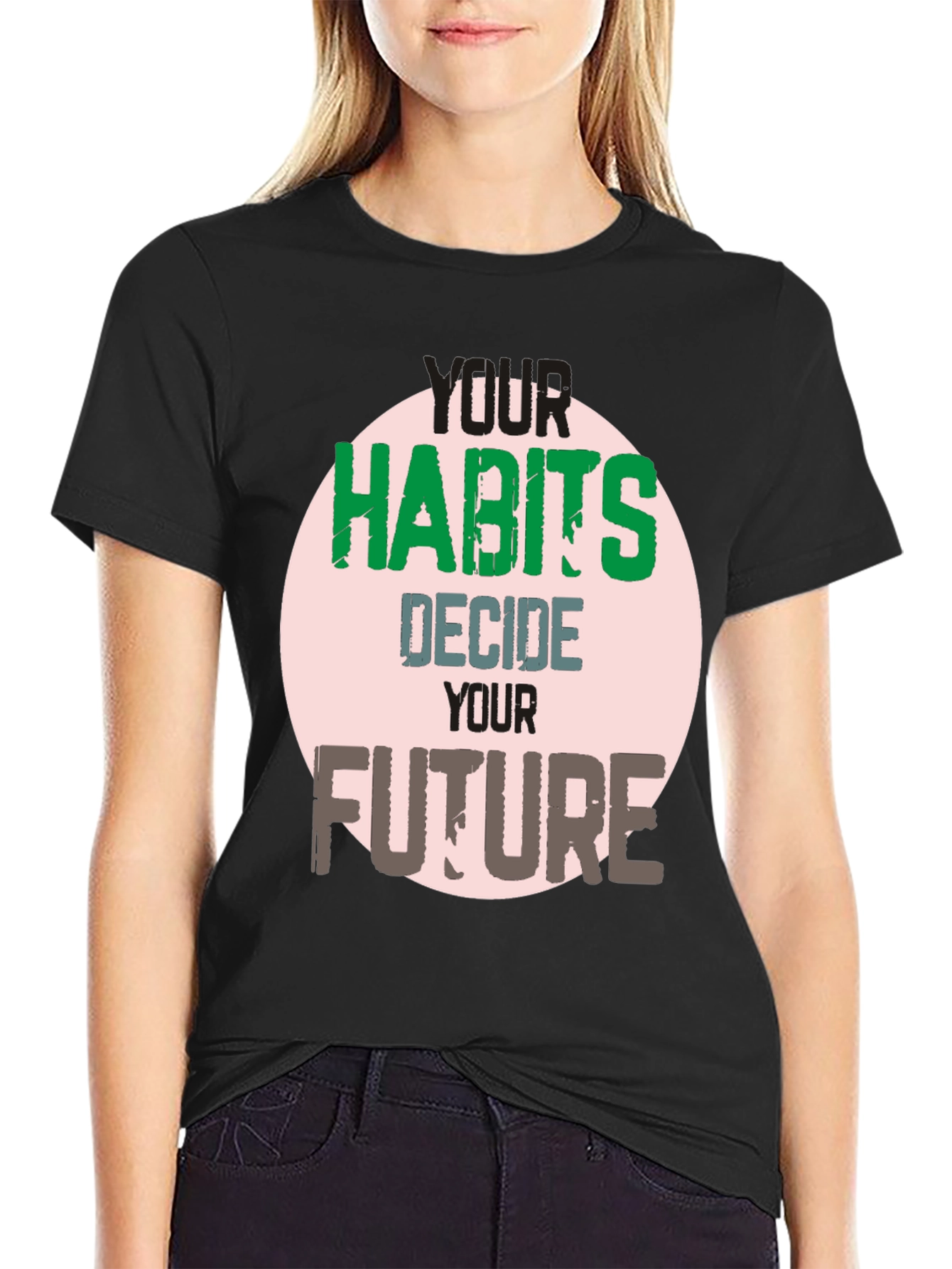 Black Habits Decide Future Graphic Tee - Black view 2