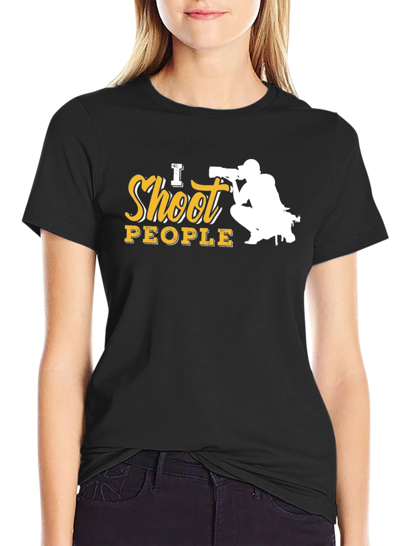 Black I Shoot People Photographer T-Shirt view 2