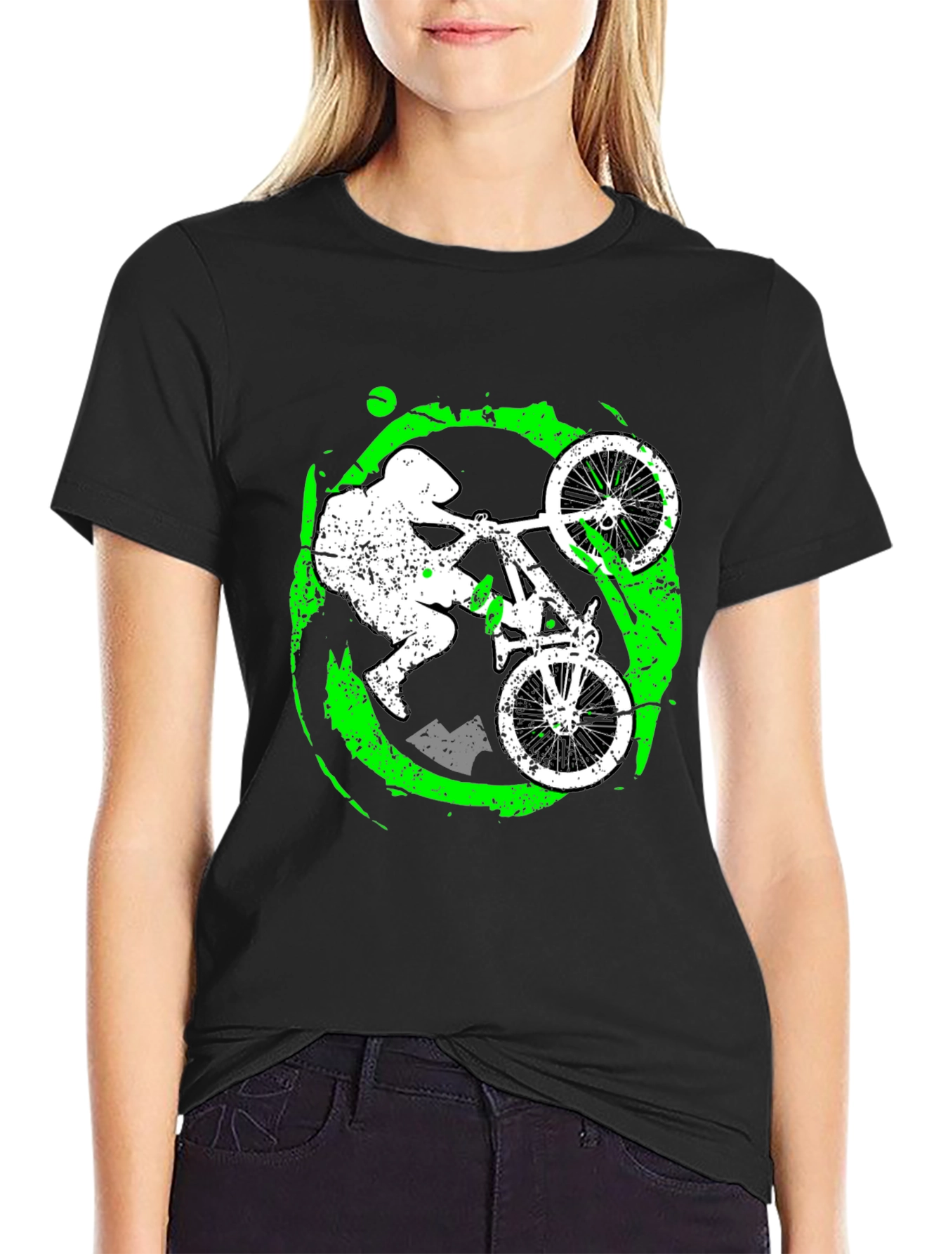 Black Mountain Biker Graphic T-Shirt - Black view 2
