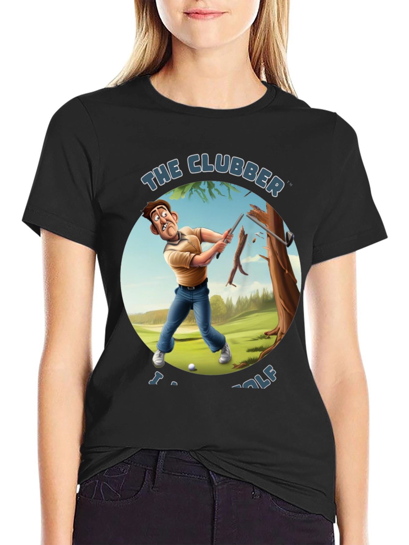 Black The Clubber Funny Golf T-Shirt view 2