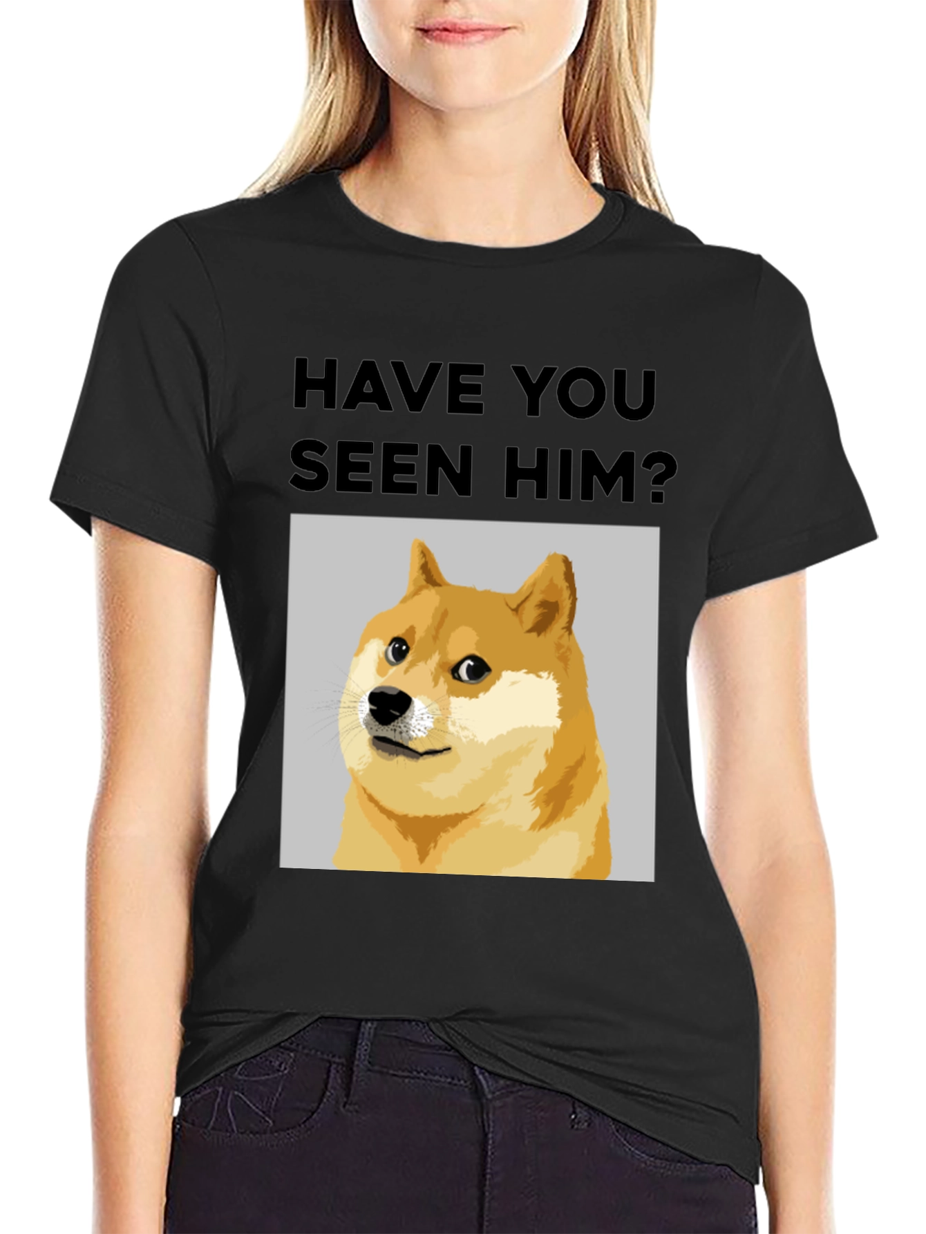 Black Have You Seen Him? Doge Meme T-Shirt view 2