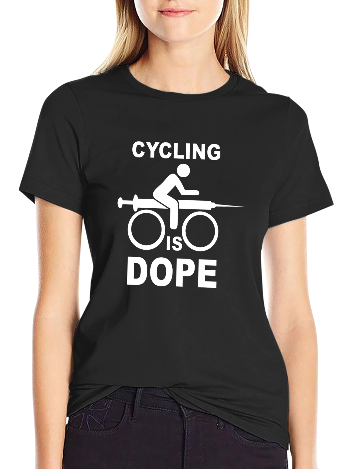 Black Cycling is Dope T-Shirt - Funny Cyclist Tee view 2