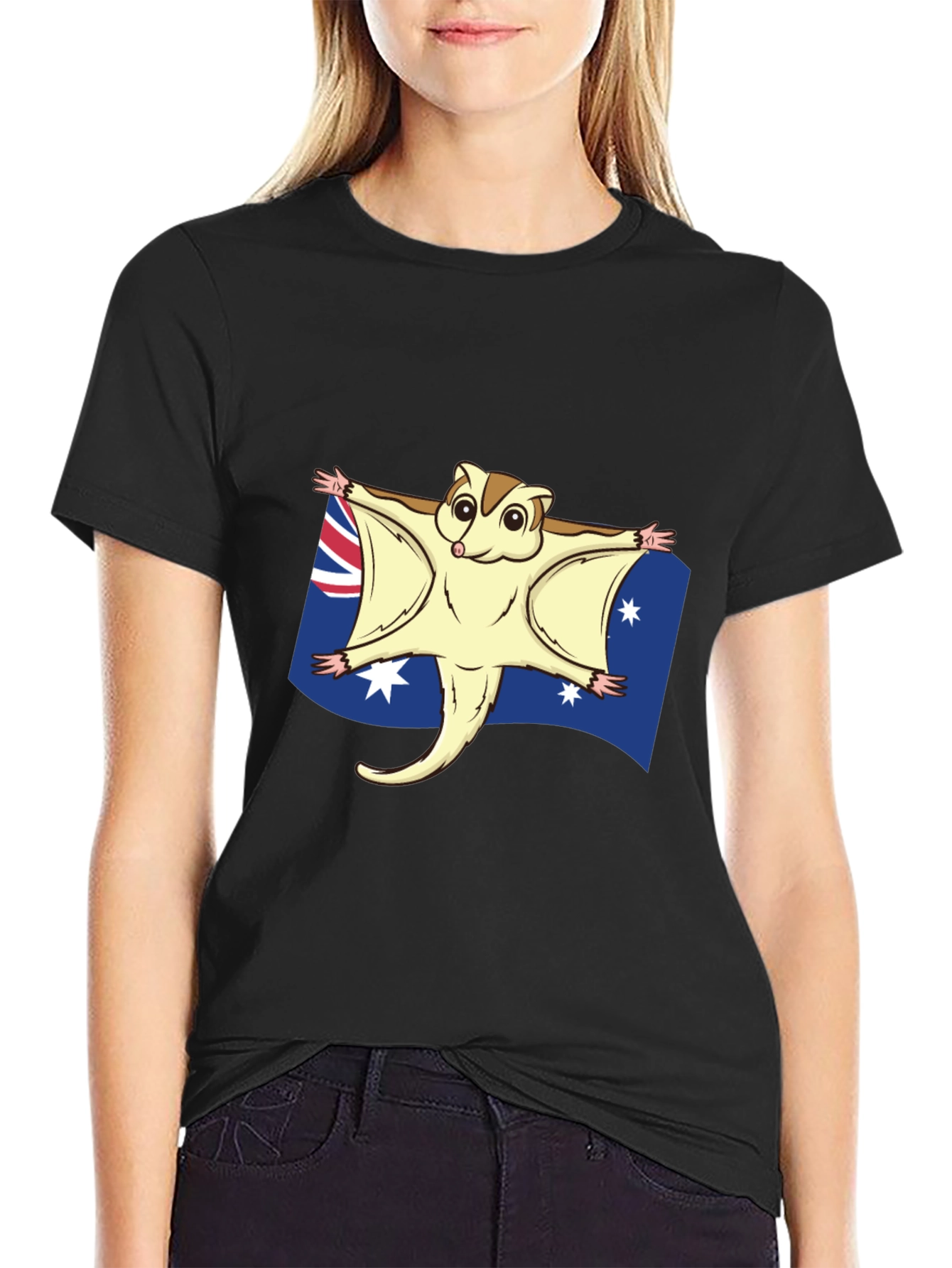 Black Australian Sugar Glider T-Shirt view 2