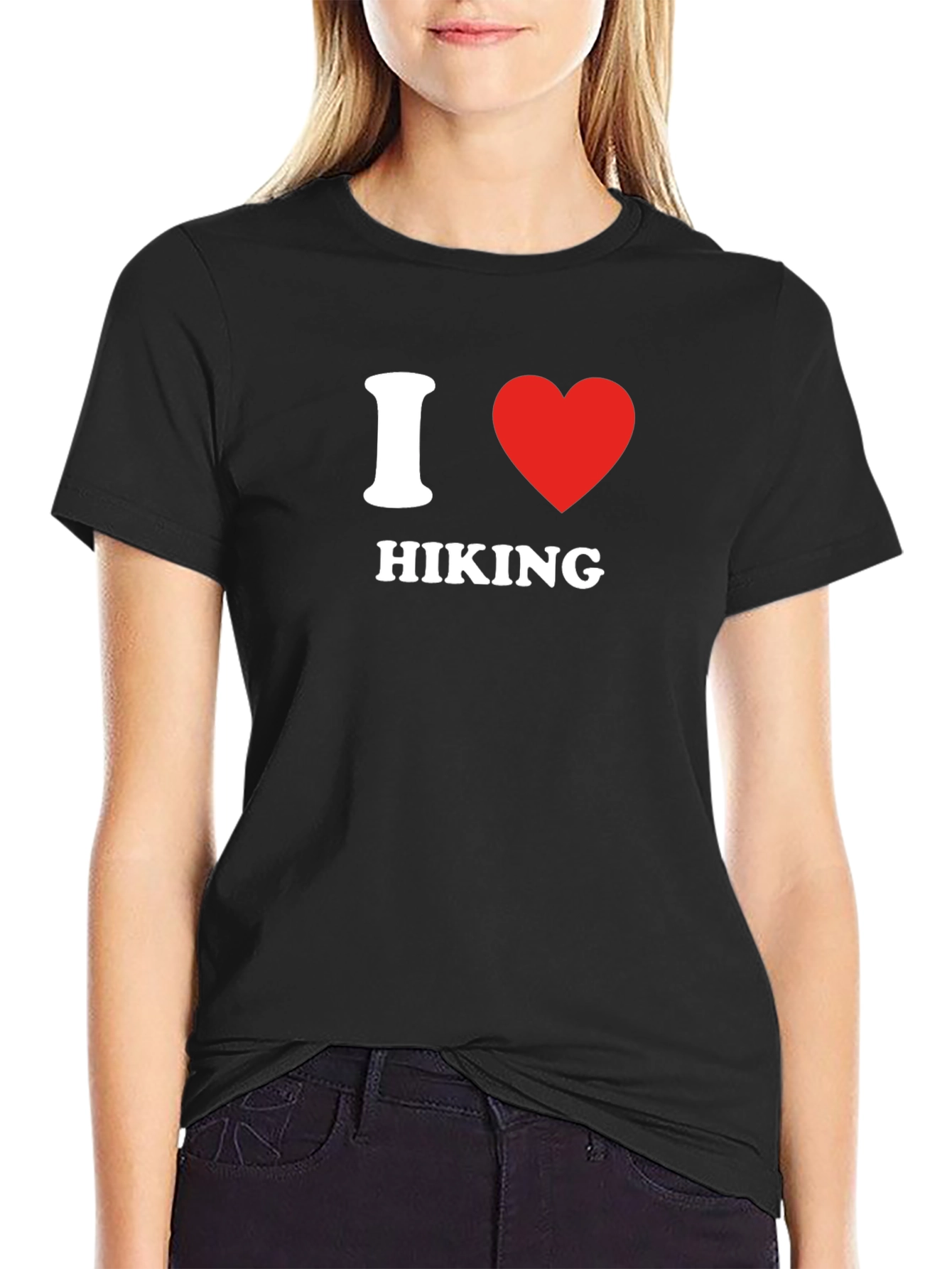 Black I Heart Hiking Graphic Tee - Black view 2
