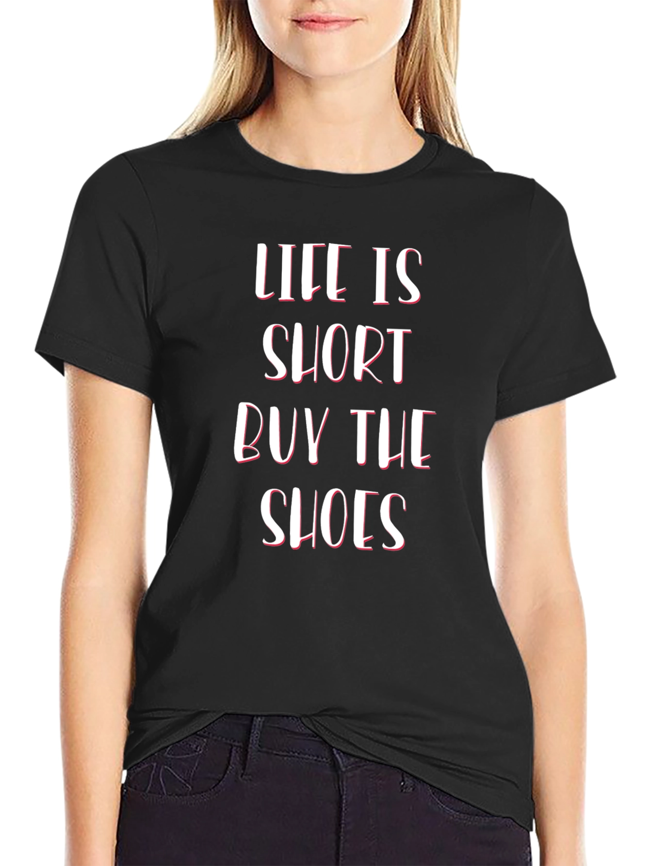 Black Life Is Short Buy The Shoes Graphic T-Shirt view 2
