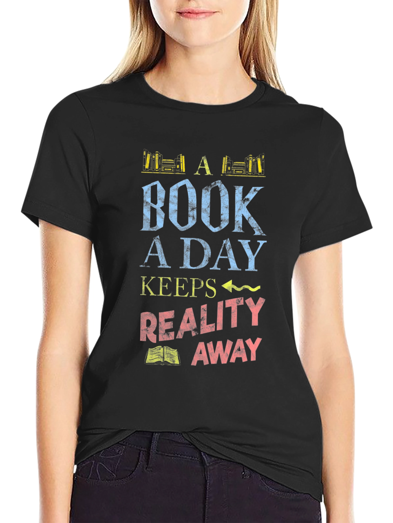 Black Book a Day Graphic Tee - Reading Lover's T-Shirt view 2