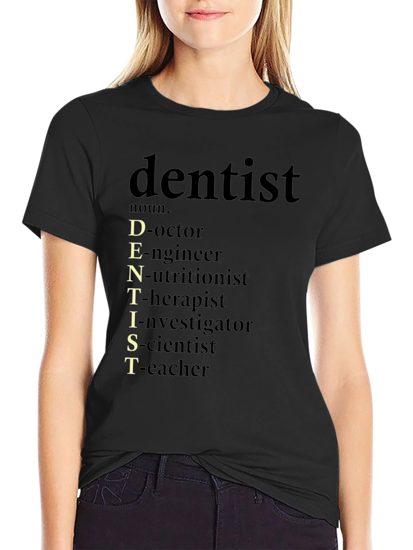Black Dentist Definition Black Graphic Tee view 2