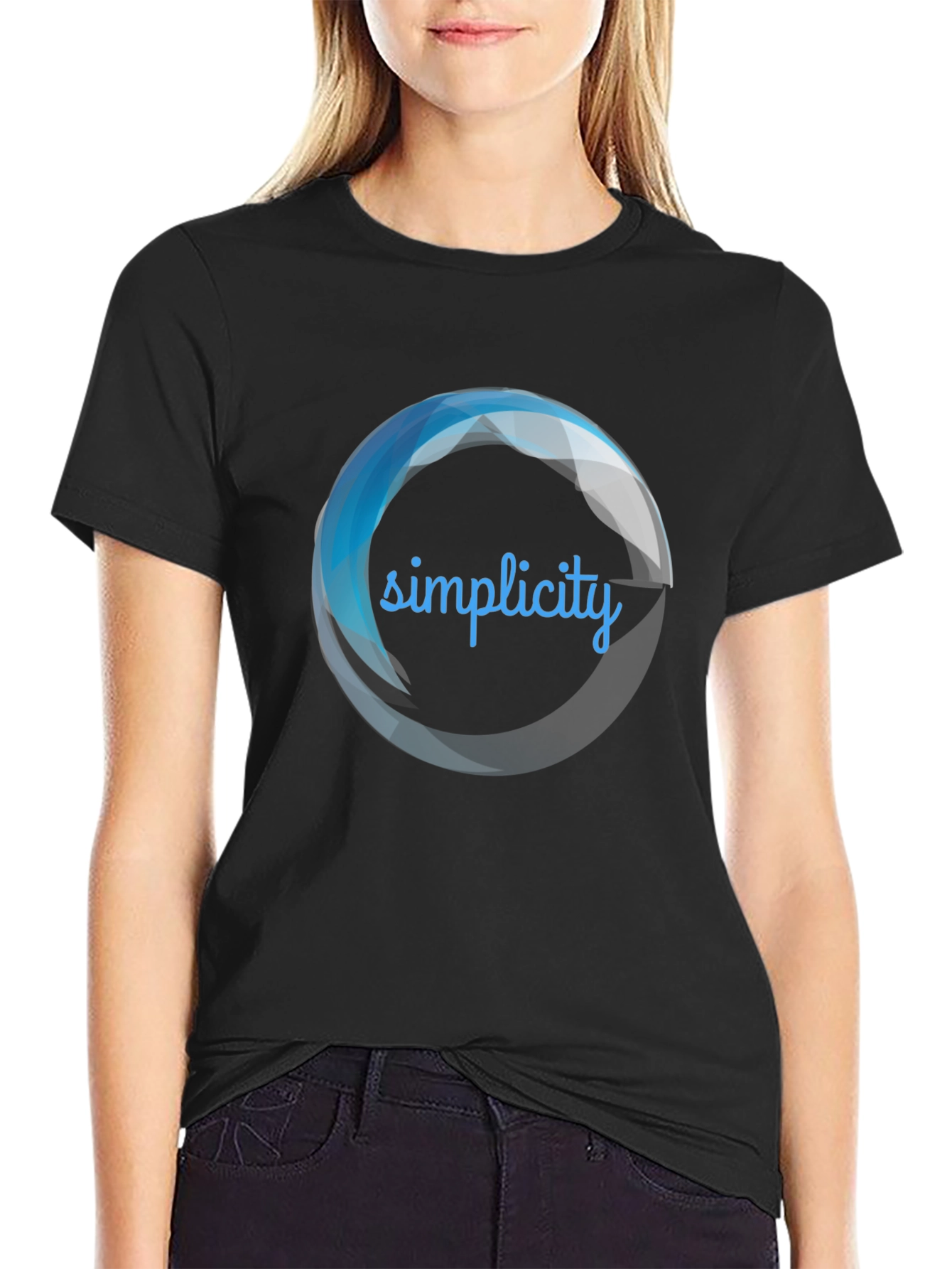 Black Simplicity Graphic Black T-Shirt for Men view 2