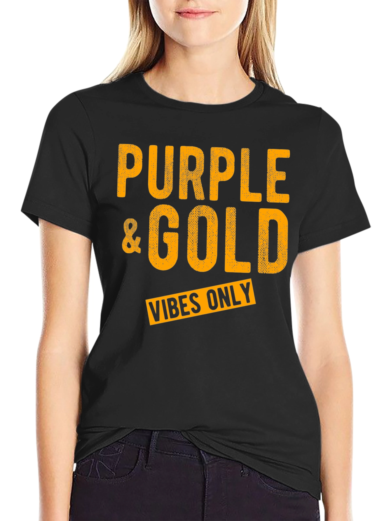 Purple & Gold Vibes Only Graphic T-Shirt - 2