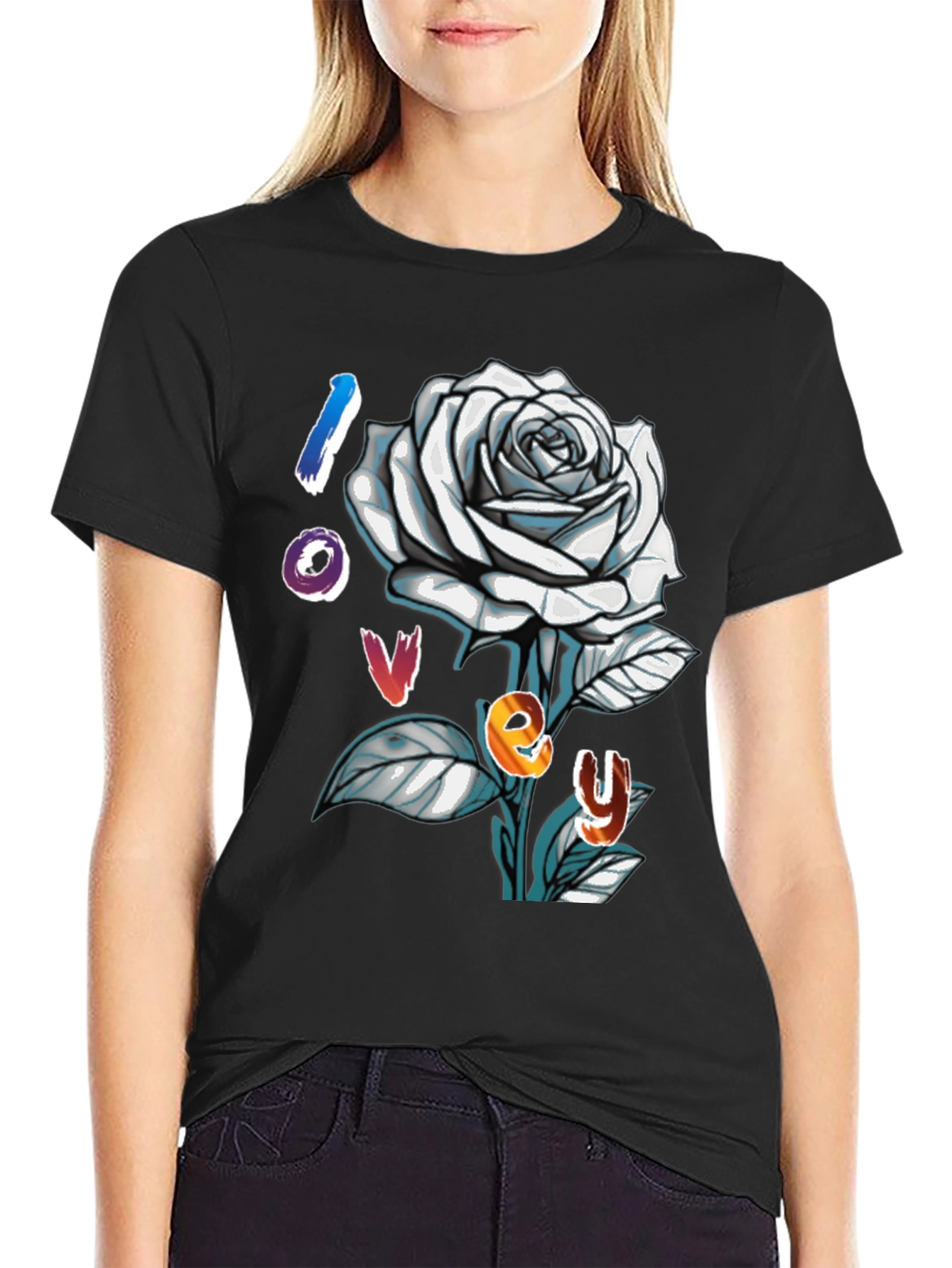 Black Rose Lovey Graphic Tee view 2