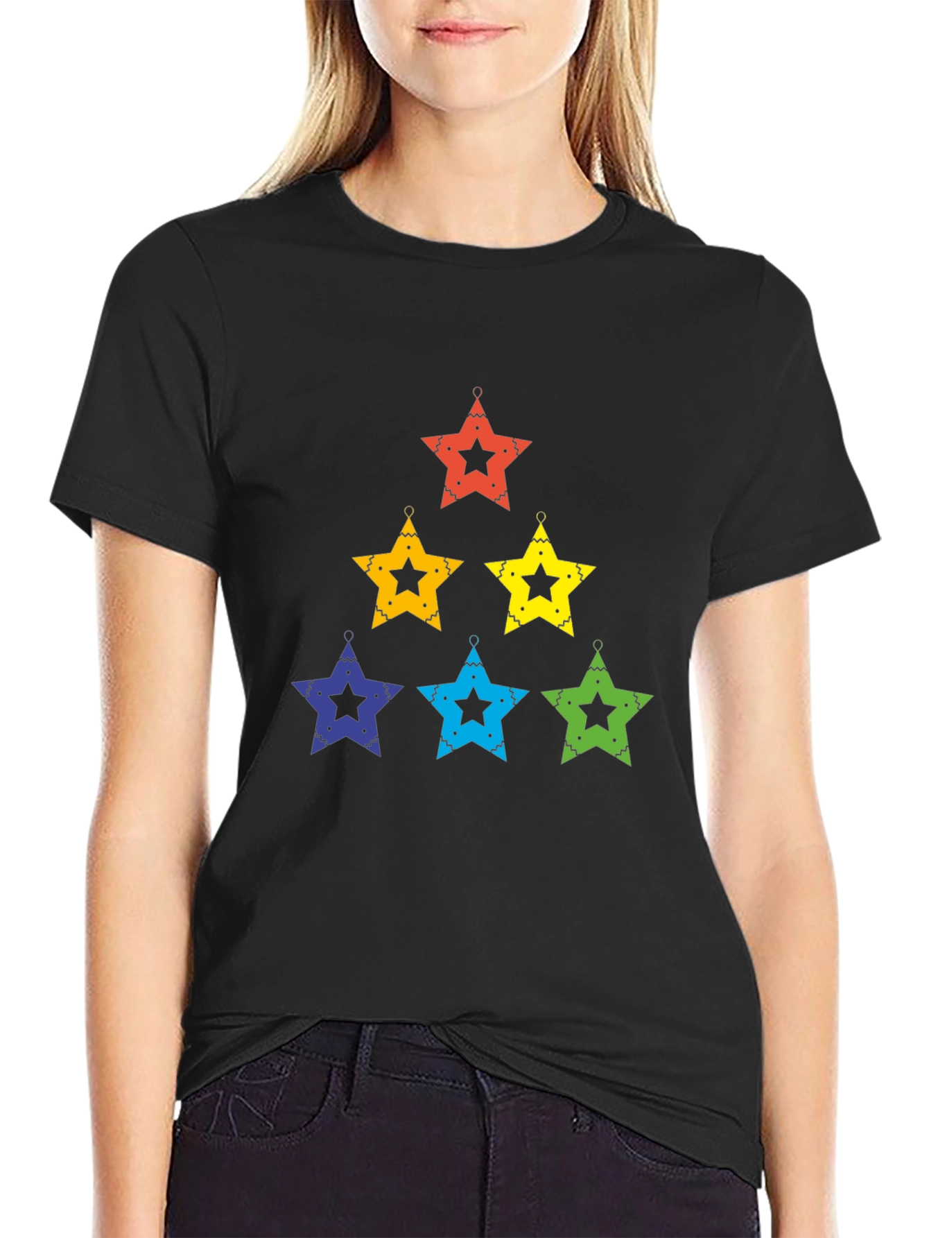 Black Rainbow Star T-Shirt view 2