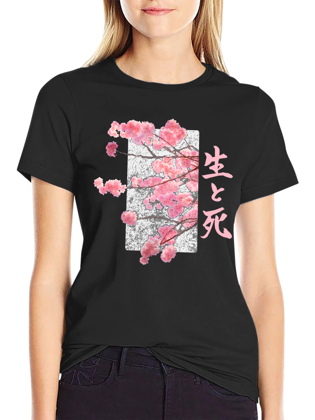 Black Sakura Japanese Graphic Tee view 2