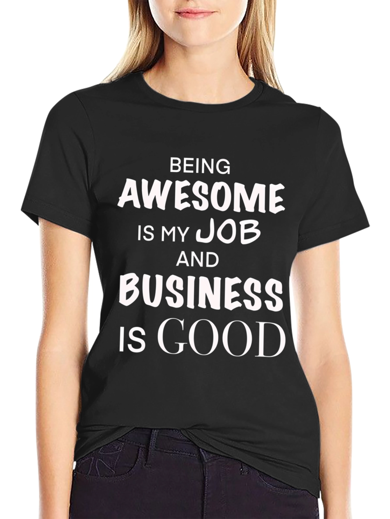 Black Being Awesome Job T-Shirt view 2