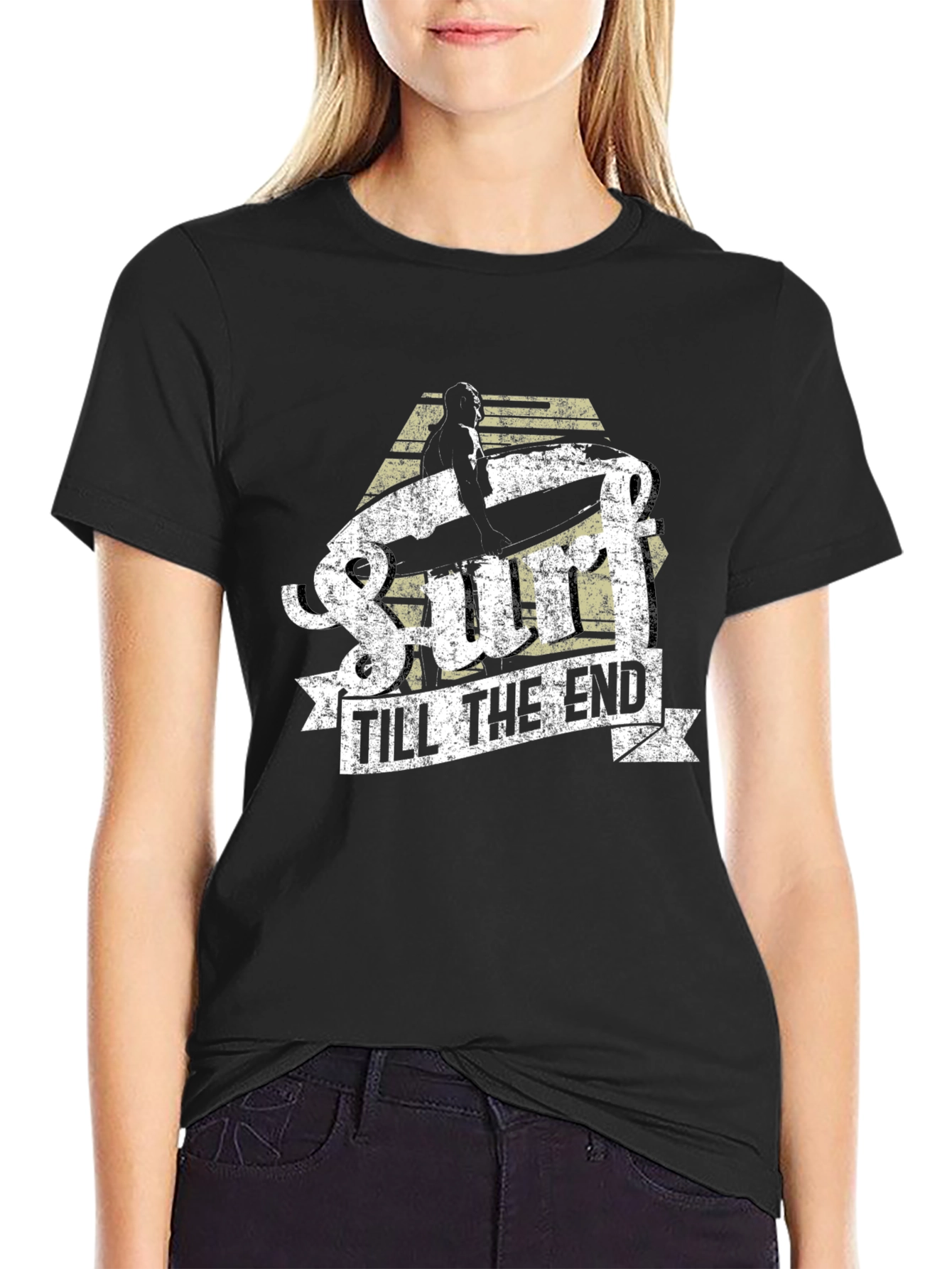 Black Surf Till The End Graphic Tee view 2