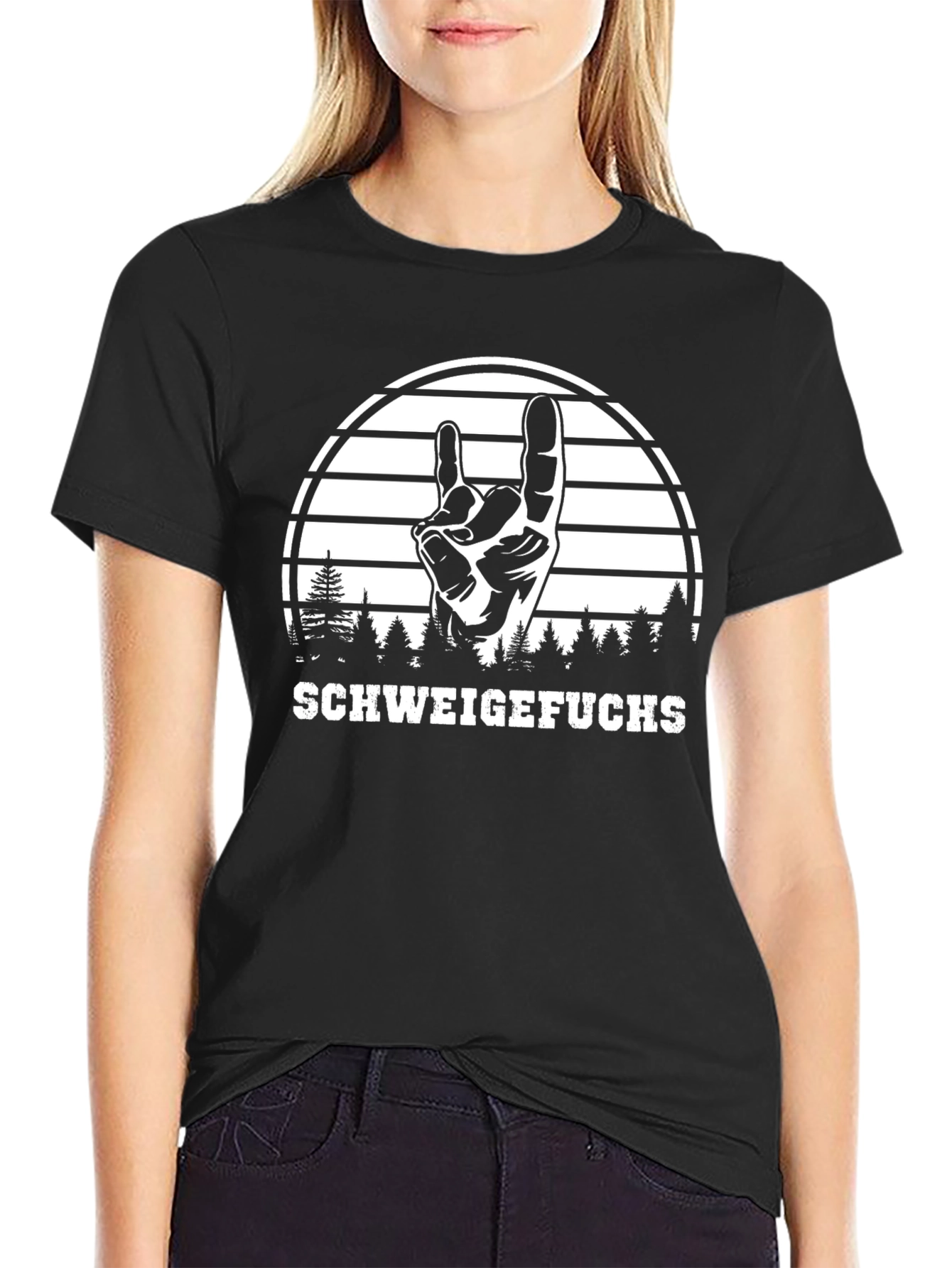 Black SchweigeFuchs Graphic Tee - Rock On! view 2