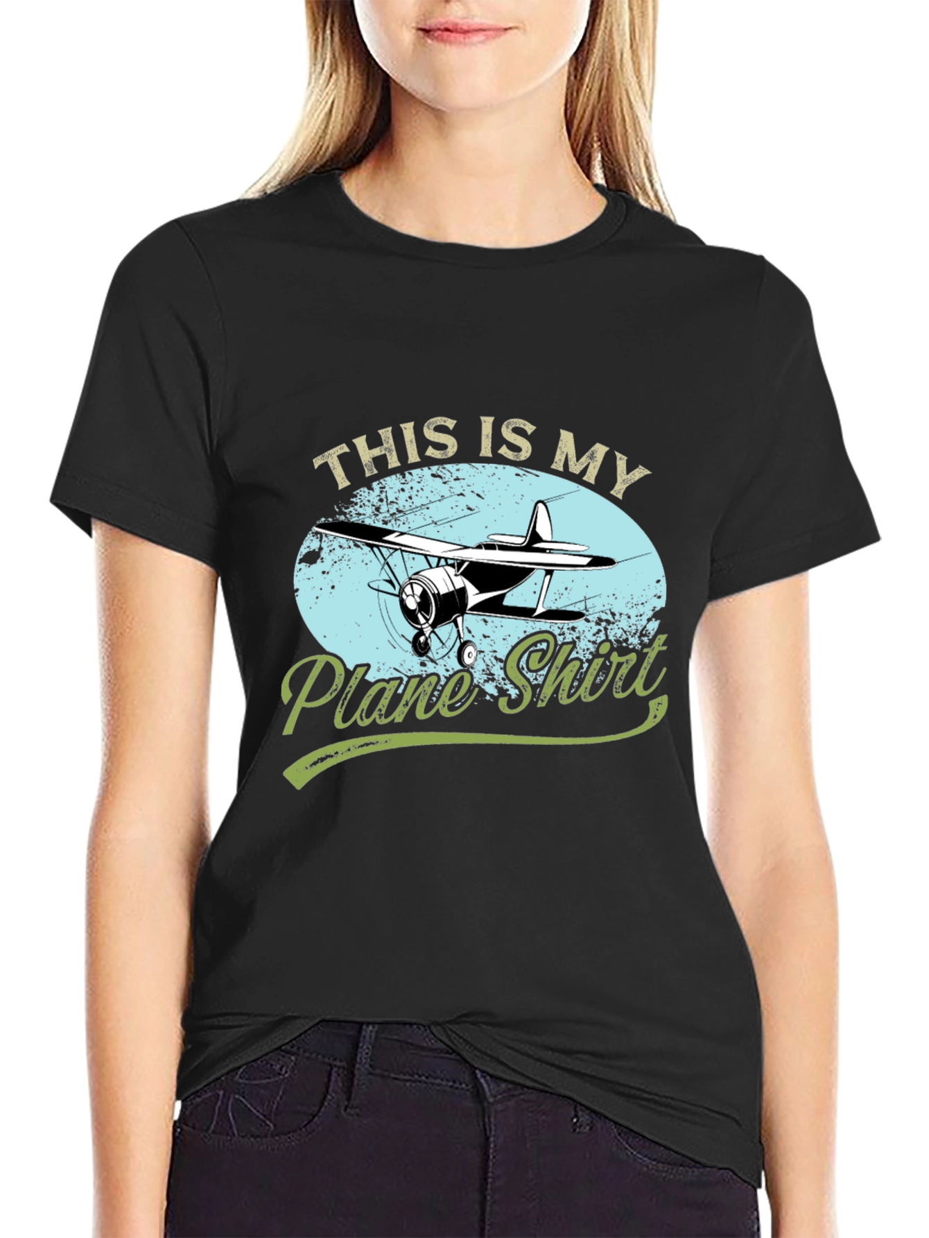 Black This Is My Plane Shirt - Aviation T-Shirt view 2