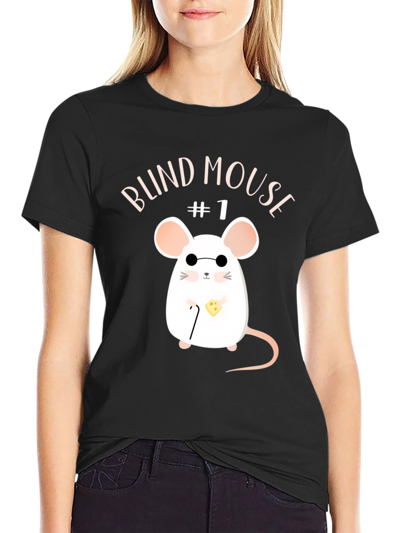 Black Blind Mouse #1 Graphic T-Shirt view 2