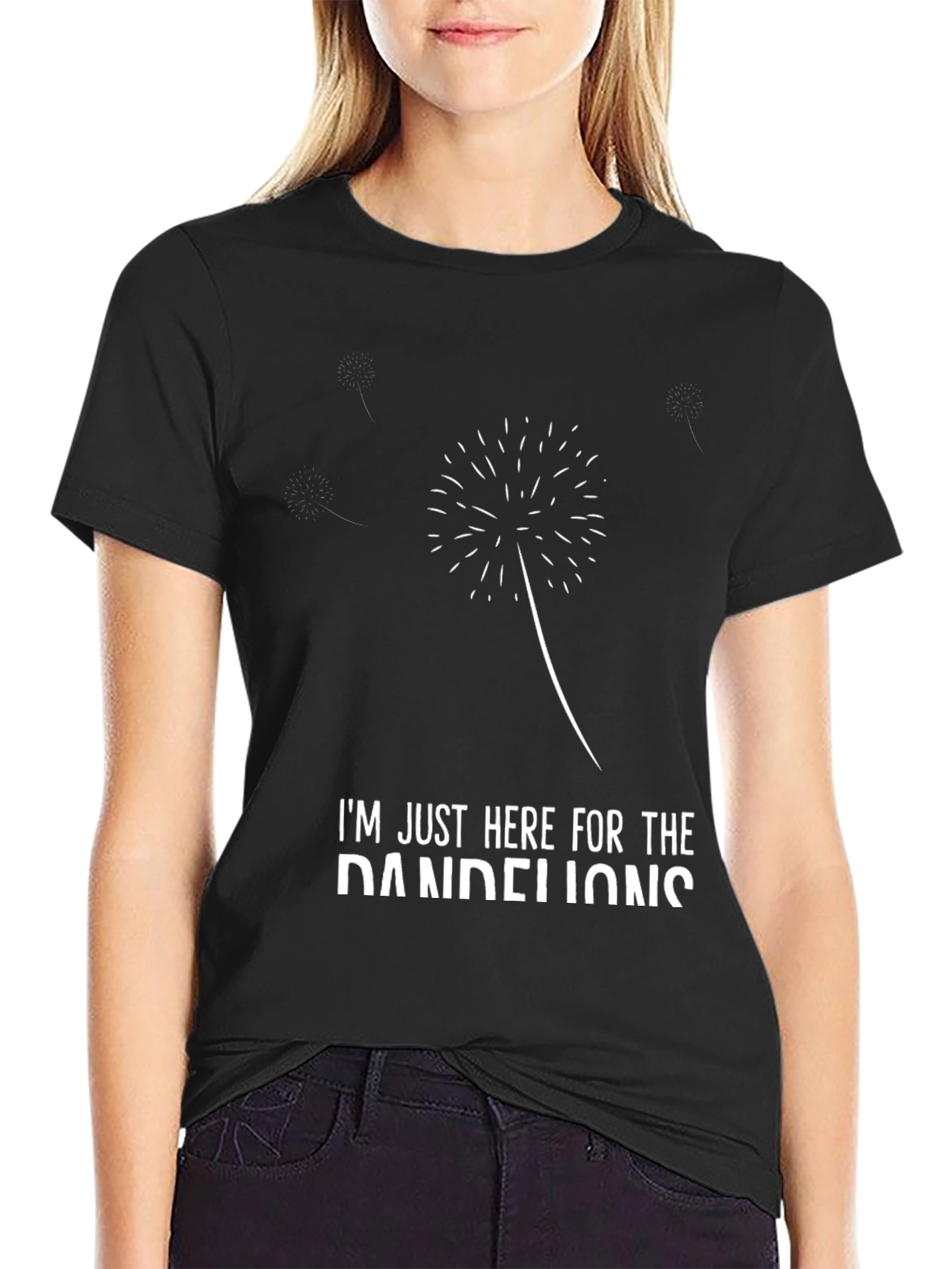 Black Dandelions T-Shirt - Funny Graphic Tee view 2