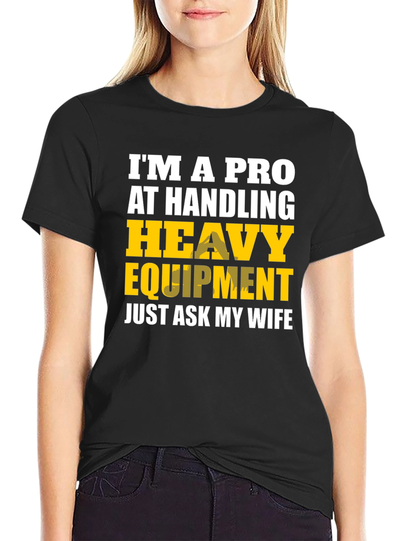 Black Heavy Equipment Pro Funny T-Shirt view 2