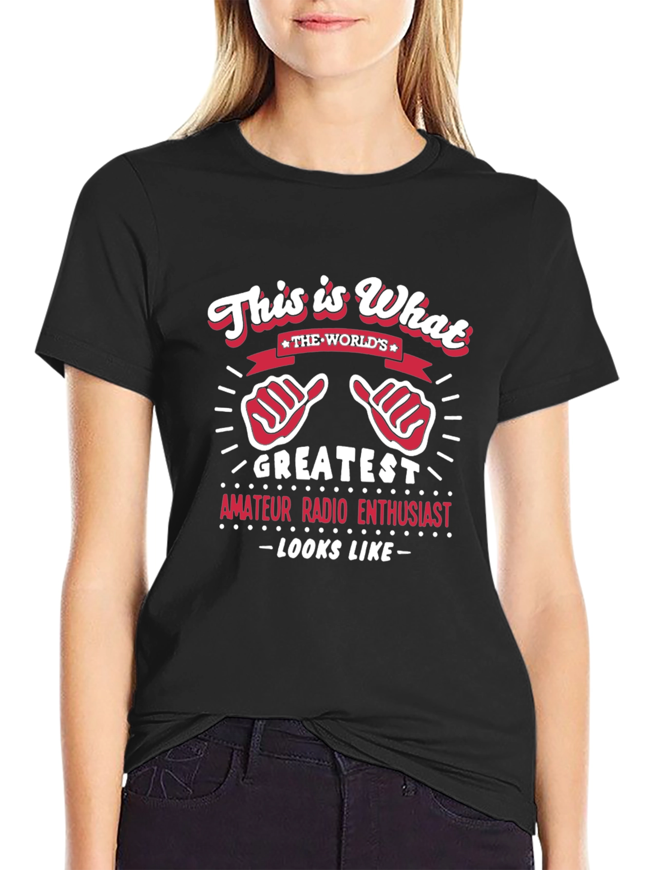 Black Greatest Amateur Radio Enthusiast Black T-Shirt view 2