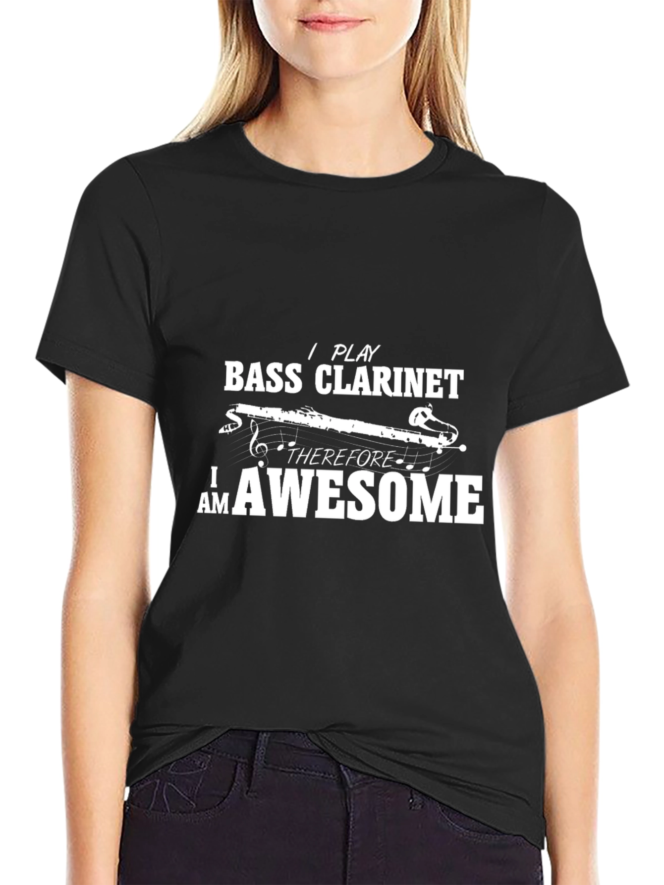 Black Bass Clarinet Player T-Shirt - I Am Awesome view 2