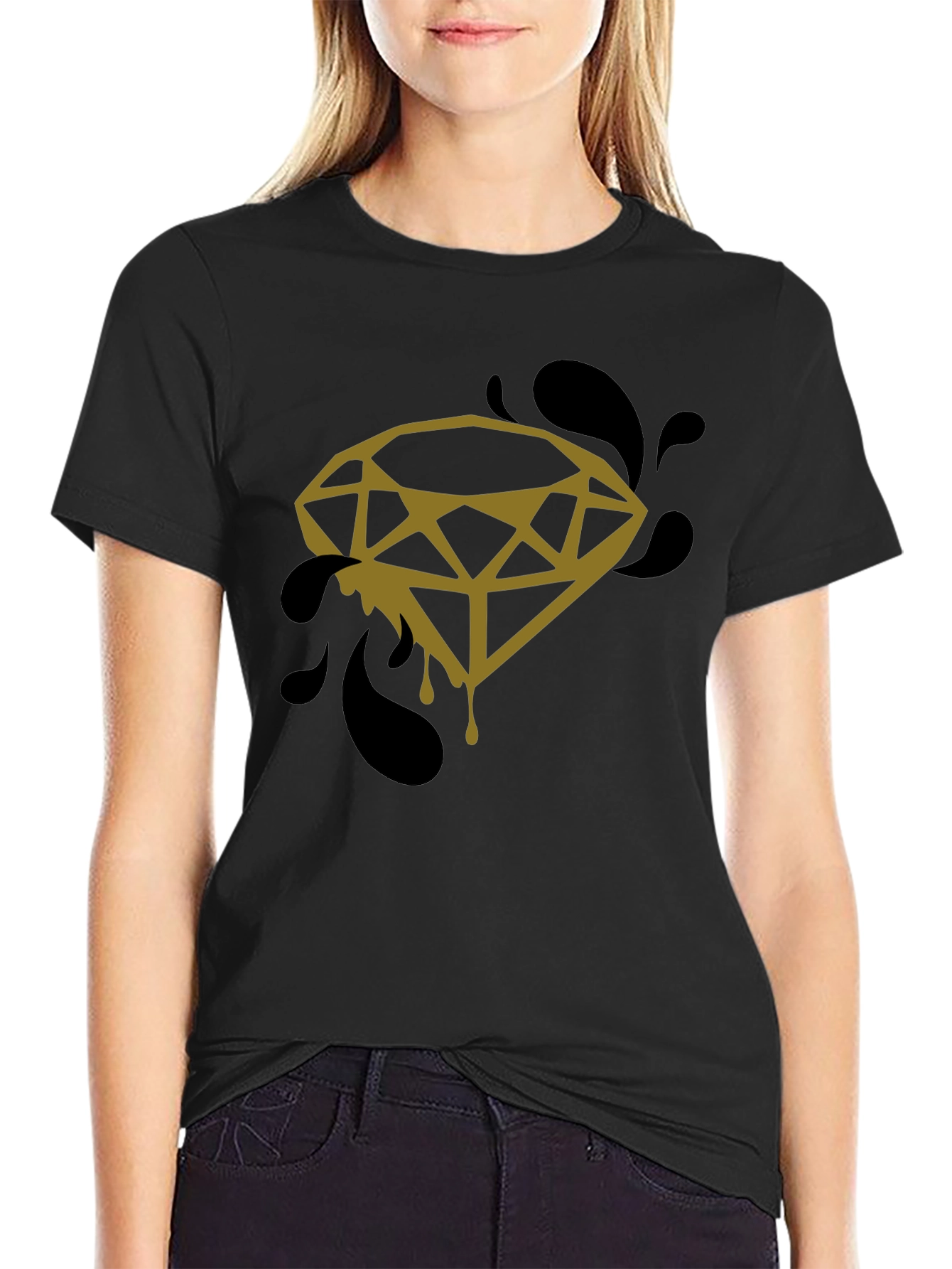 Black Diamond Drip Graphic Tee - Modern Streetwear view 2