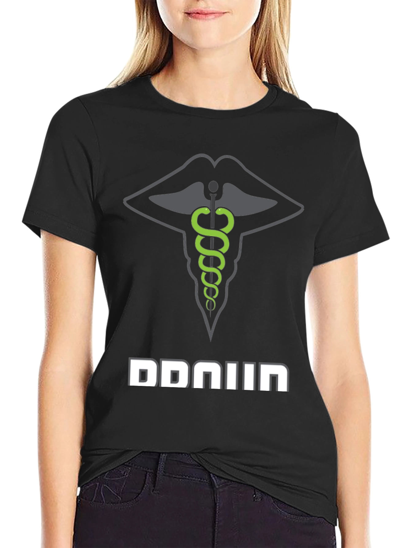 Black Medical Lips Graphic T-Shirt - Unique Design view 2