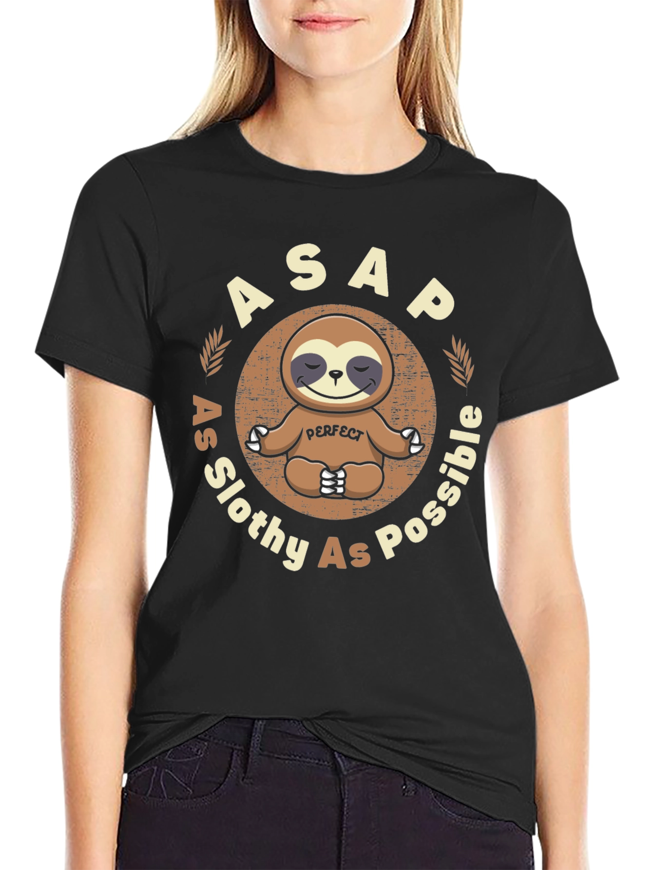Black ASAP As Slothy As Possible T-Shirt view 2