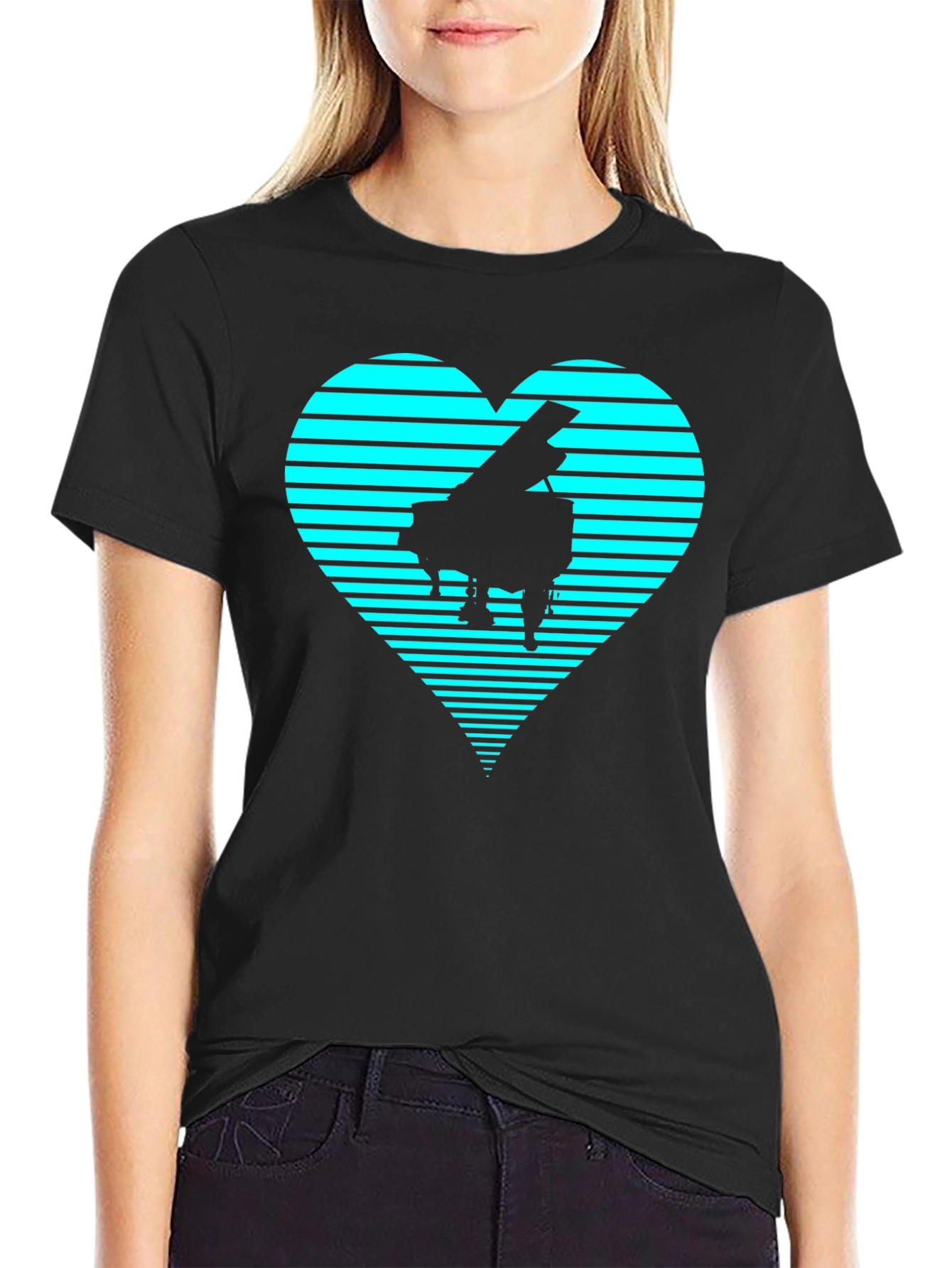 Black Piano Heartbeat T-Shirt - Music Lover Tee view 2