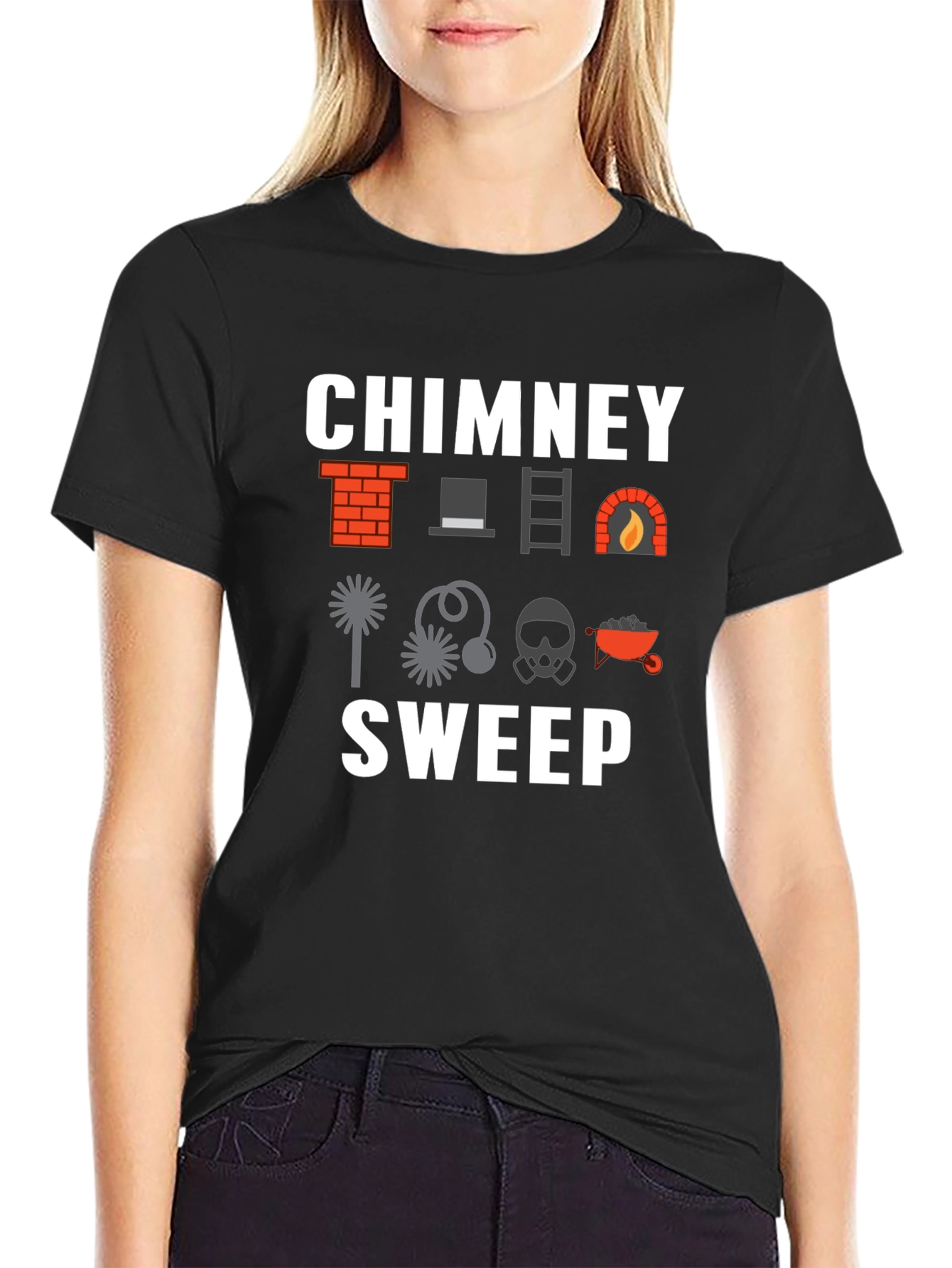 Black Chimney Sweep Graphic T-Shirt view 2