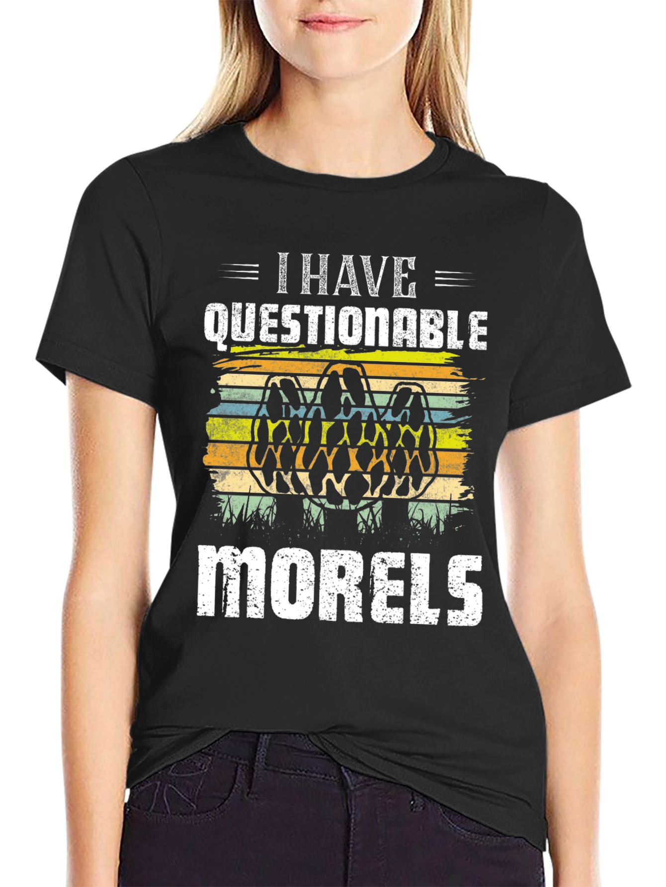 I Have Questionable Morels Funny Morel Mushroom Hunter T-Shirt - 2