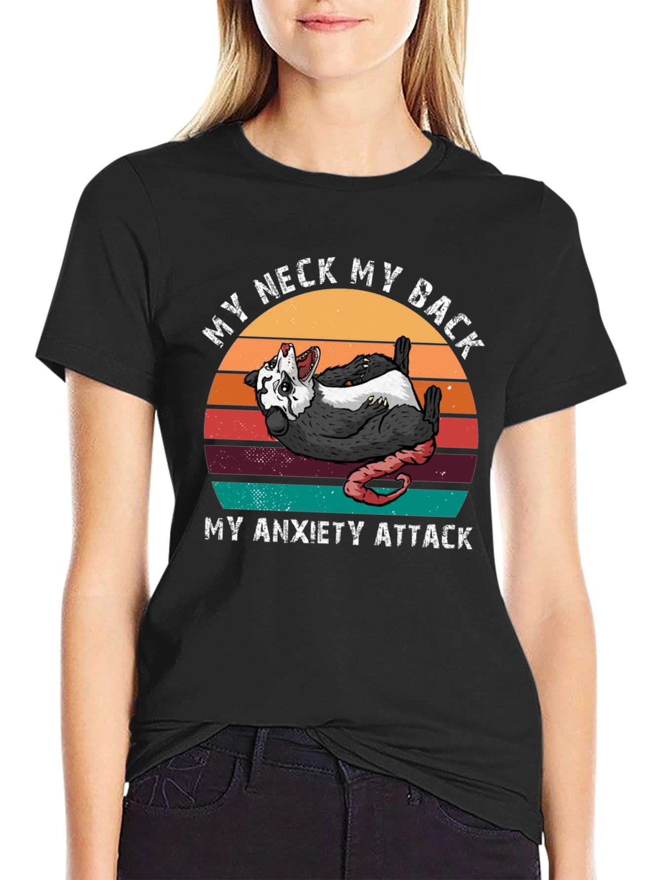 Black My Neck My Back My Anxiety Attack Graphic Tee view 2