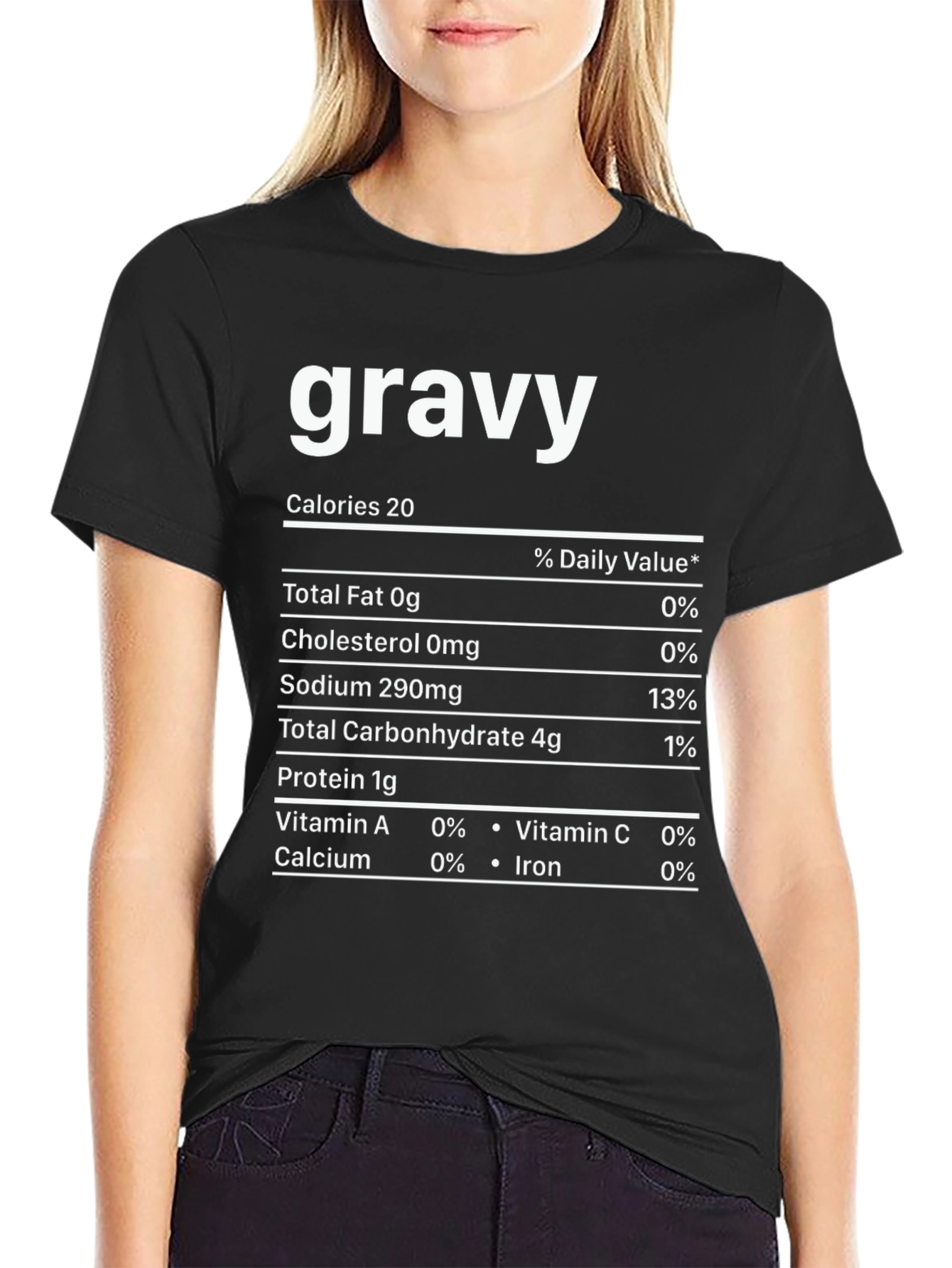 Black Gravy Nutrition Facts Novelty T-Shirt view 2