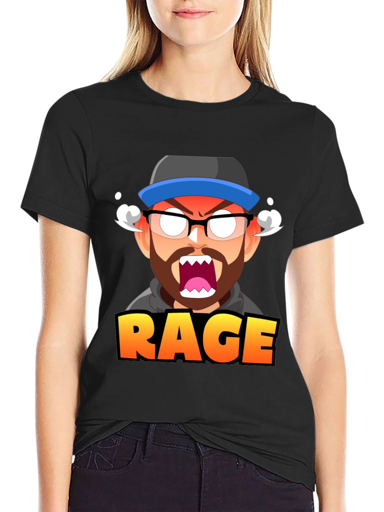 Black Rage Mode Graphic Tee - Gamer Inspired T-Shirt view 2
