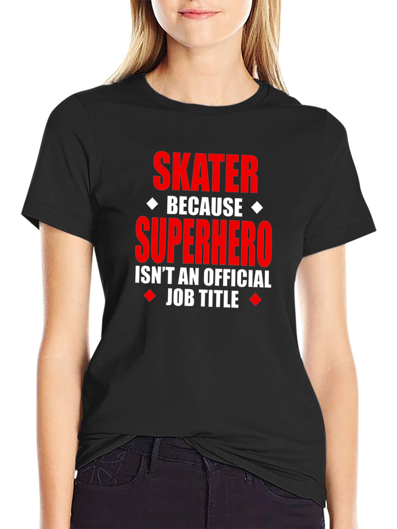 Black Skater Superhero Graphic Tee - Funny Novelty T-Shirt view 2