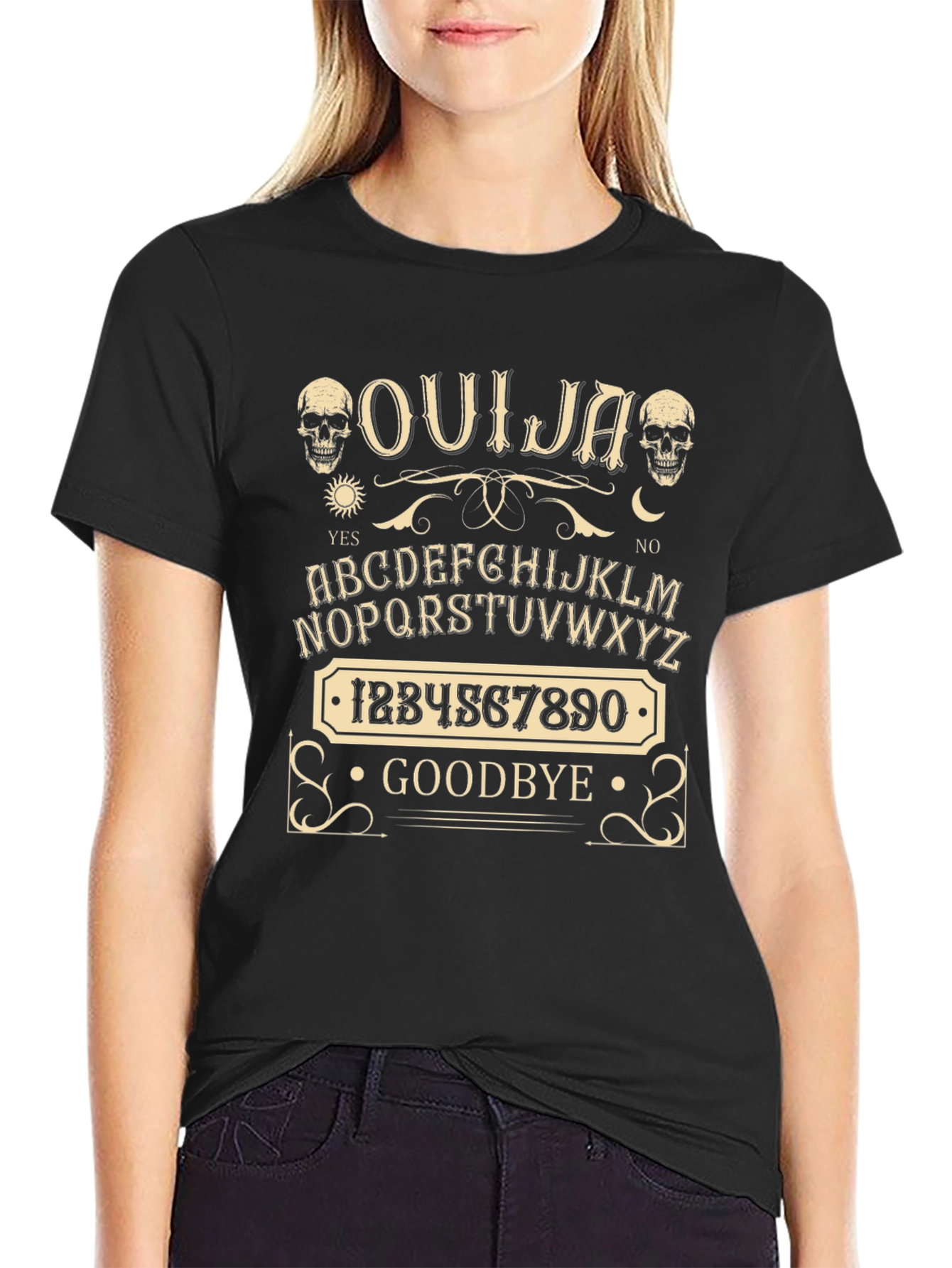 Black Ouija Board Graphic T-Shirt view 2