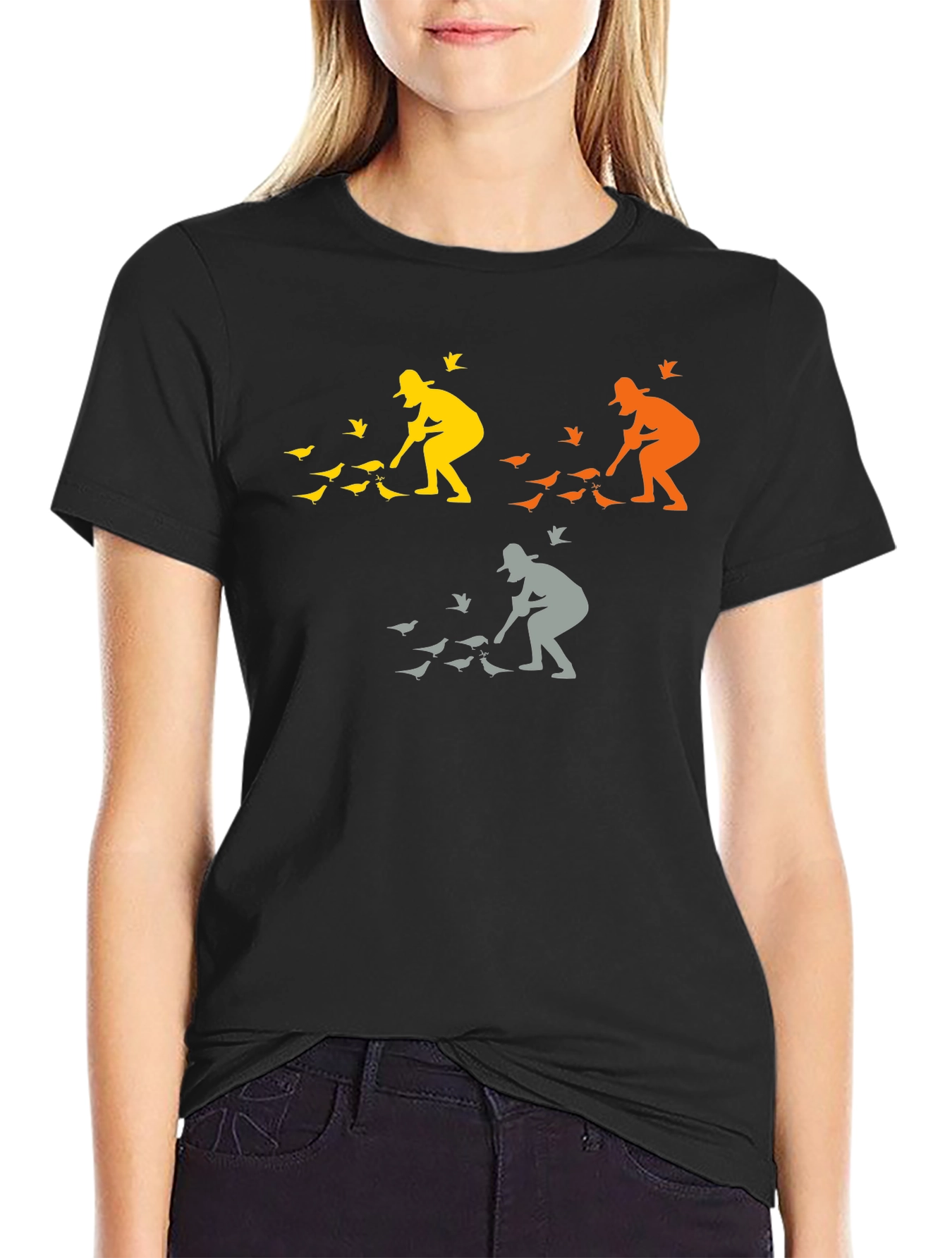 Black Bird Feeder Graphic T-Shirt view 2