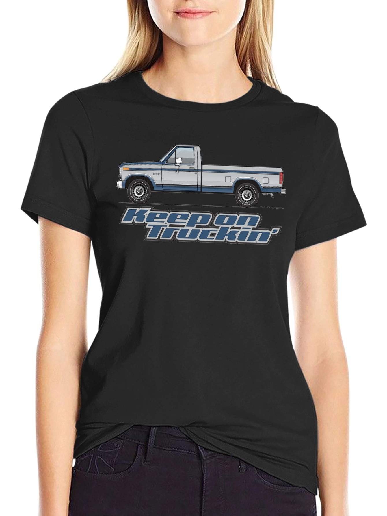 Black Keep On Truckin' T-Shirt view 2