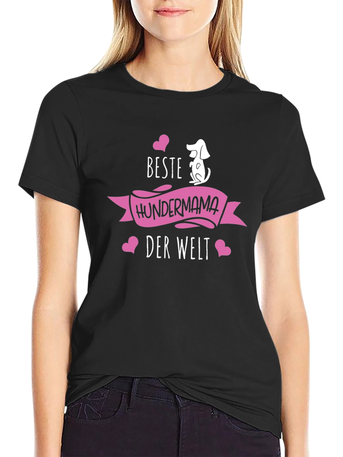 Black Beste Hundermama Black T-Shirt view 2