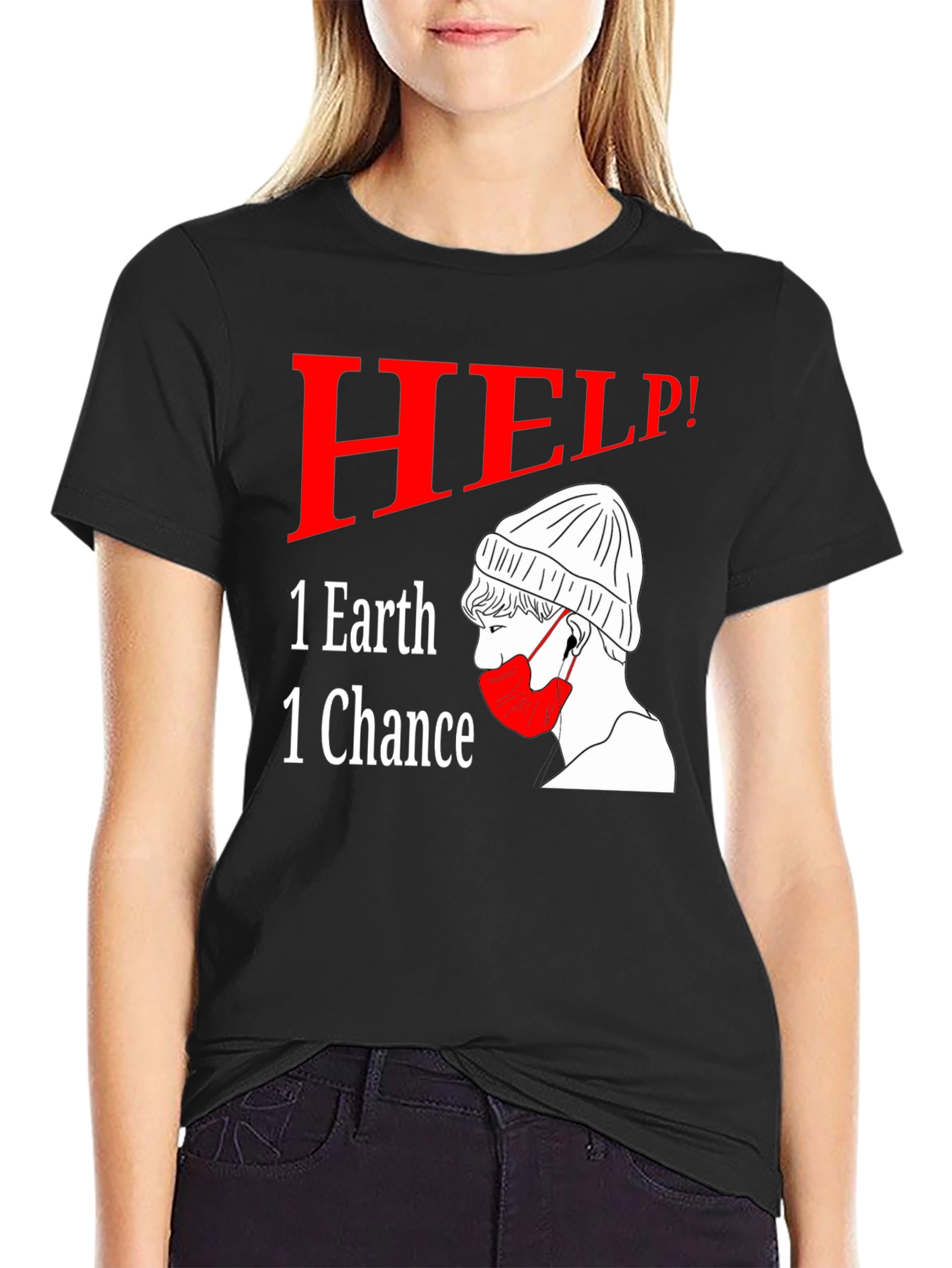 Black One Earth One Chance Graphic Tee view 2
