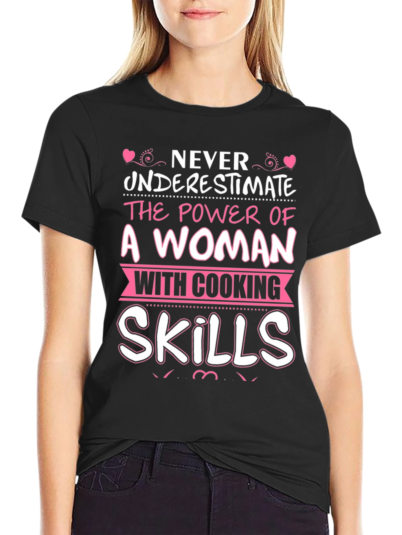 Black Never Underestimate Woman Cooking Skills T-Shirt view 2