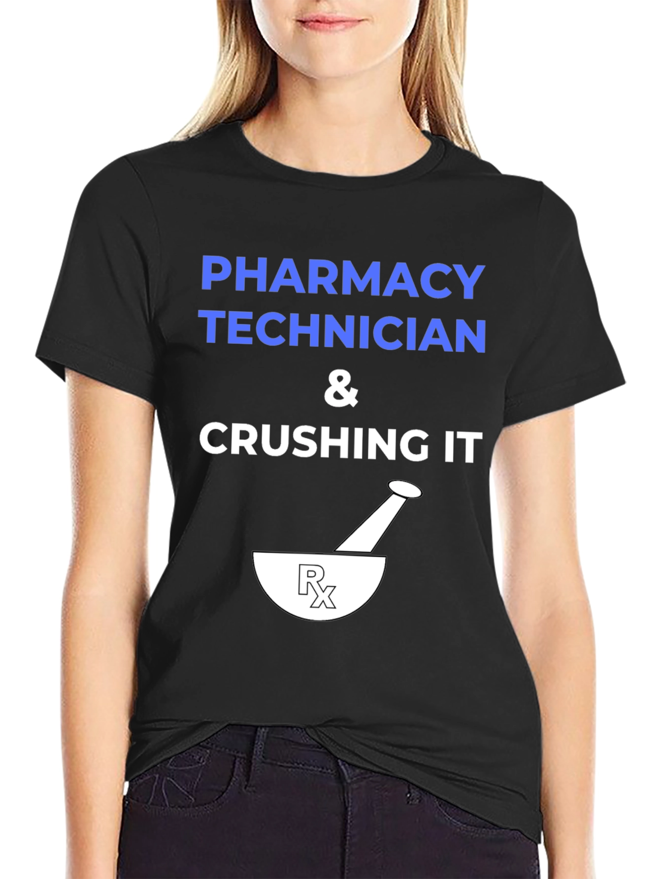 Black Pharmacy Technician Crushing It T-Shirt view 2