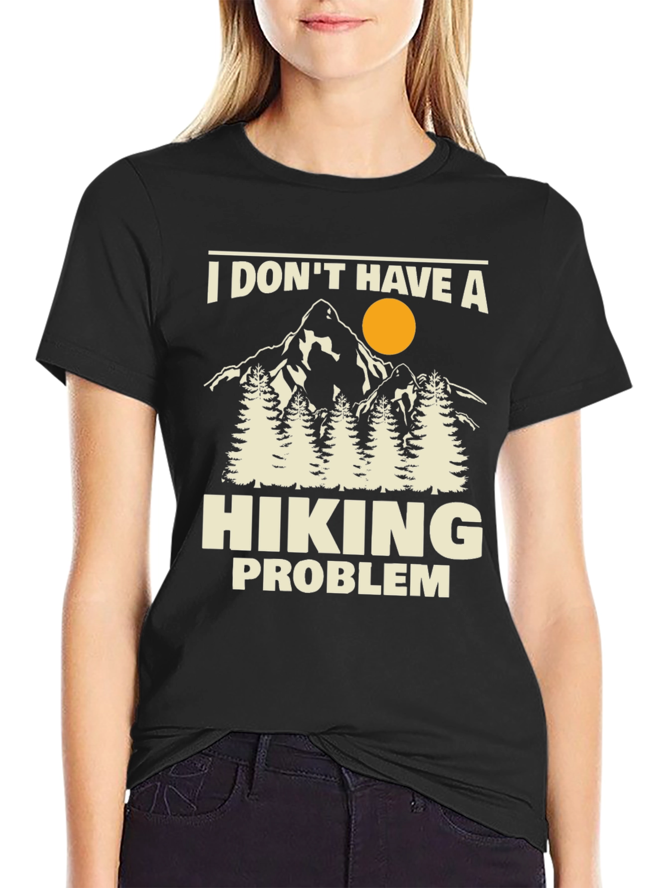 Black Hiking Problem T-Shirt - Outdoors Adventure Tee view 2