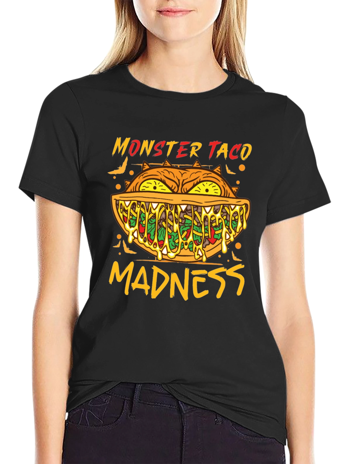 Black Monster Taco Madness Graphic Tee view 2