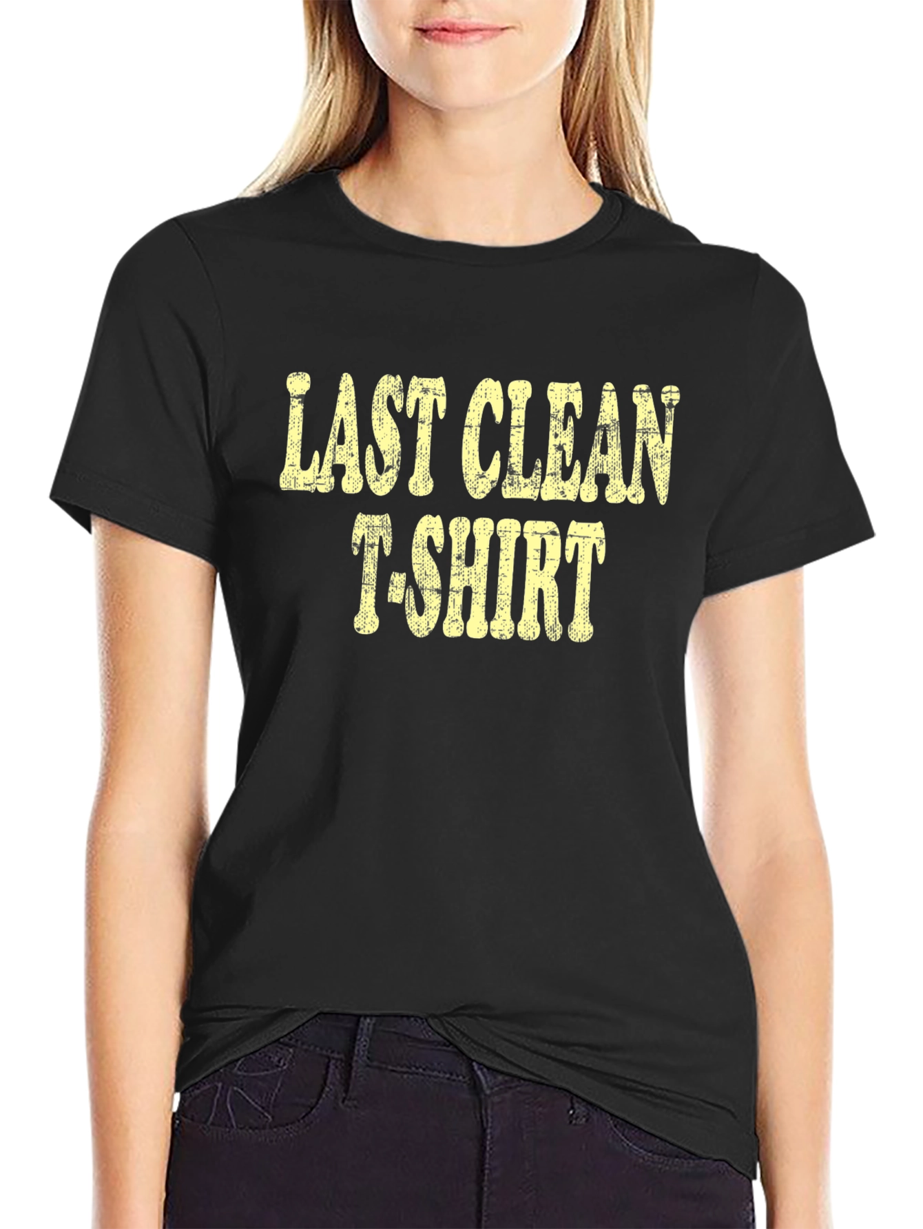 Black Last Clean T-Shirt Funny Graphic Tee view 2