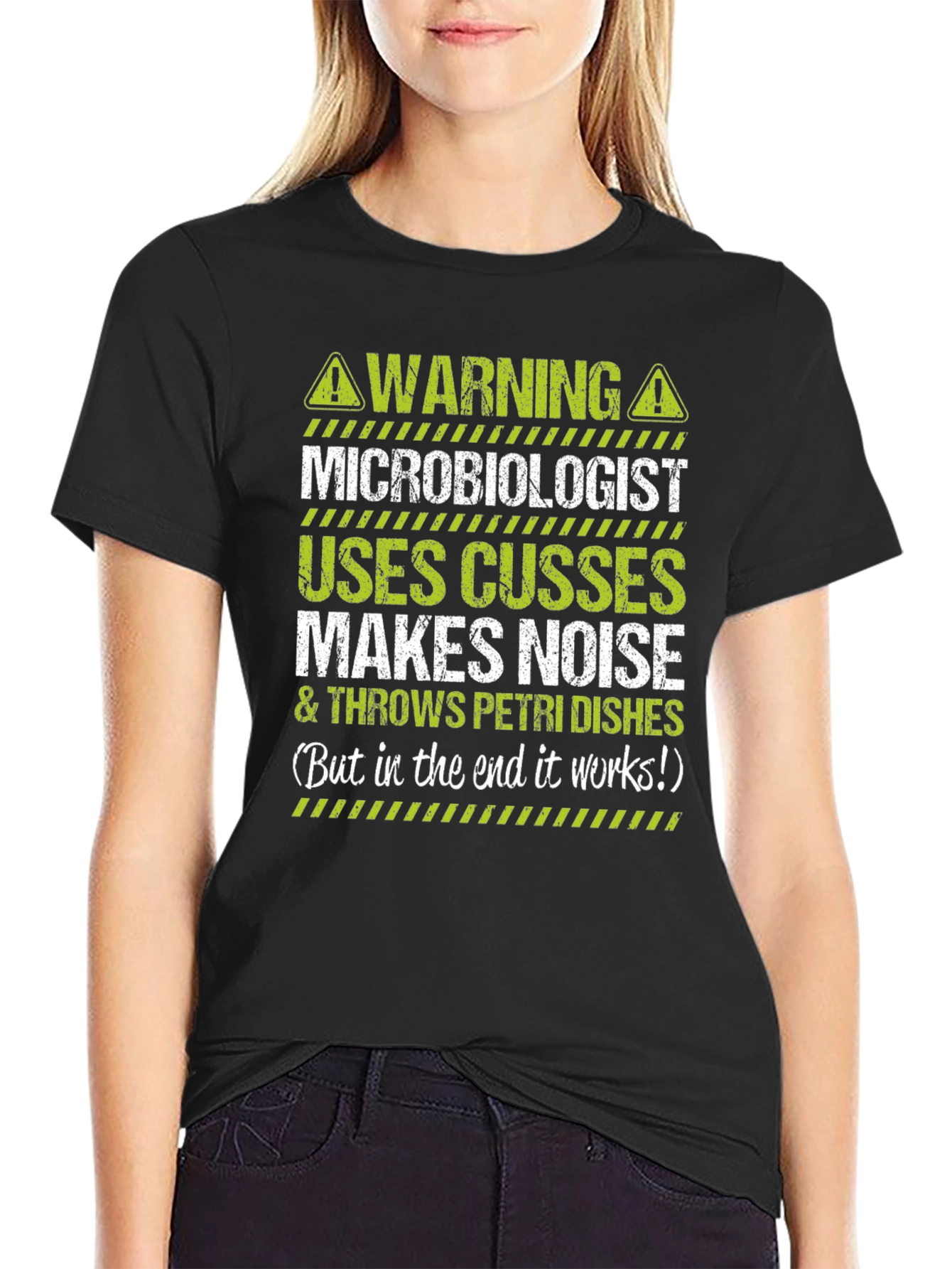 Black Warning Microbiologist T-Shirt view 2
