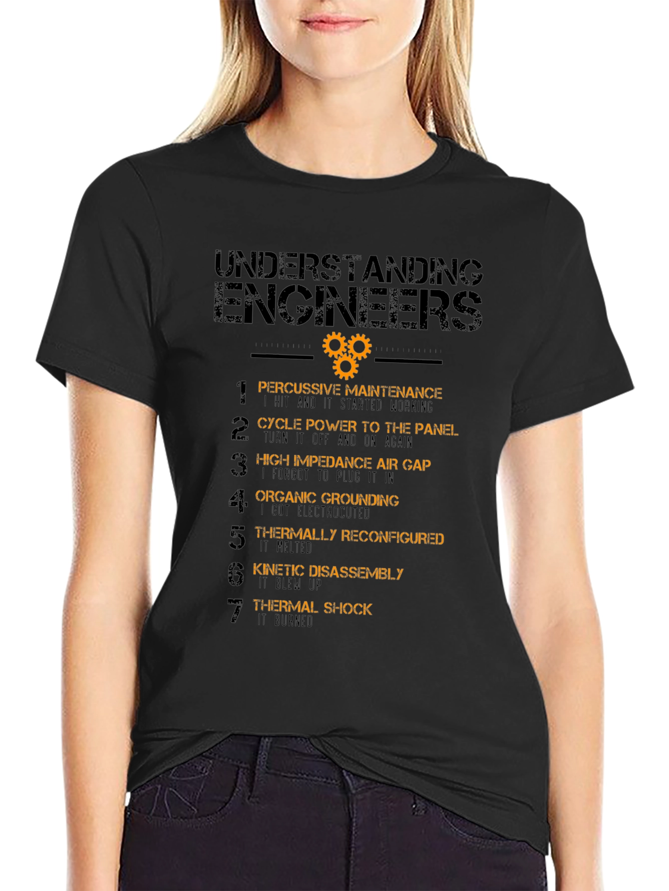 Black Understanding Engineers T-Shirt - Funny Engineering Tee view 2