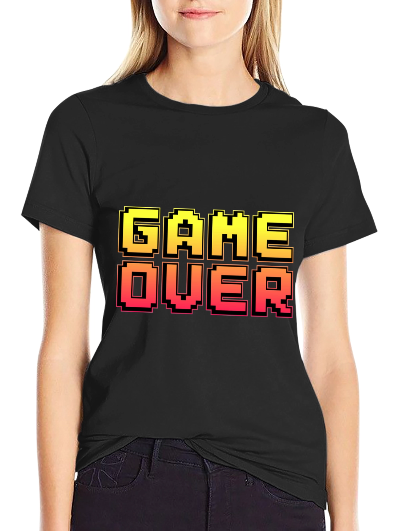 Black Pixel Game Over T-Shirt - Gamer Style view 2