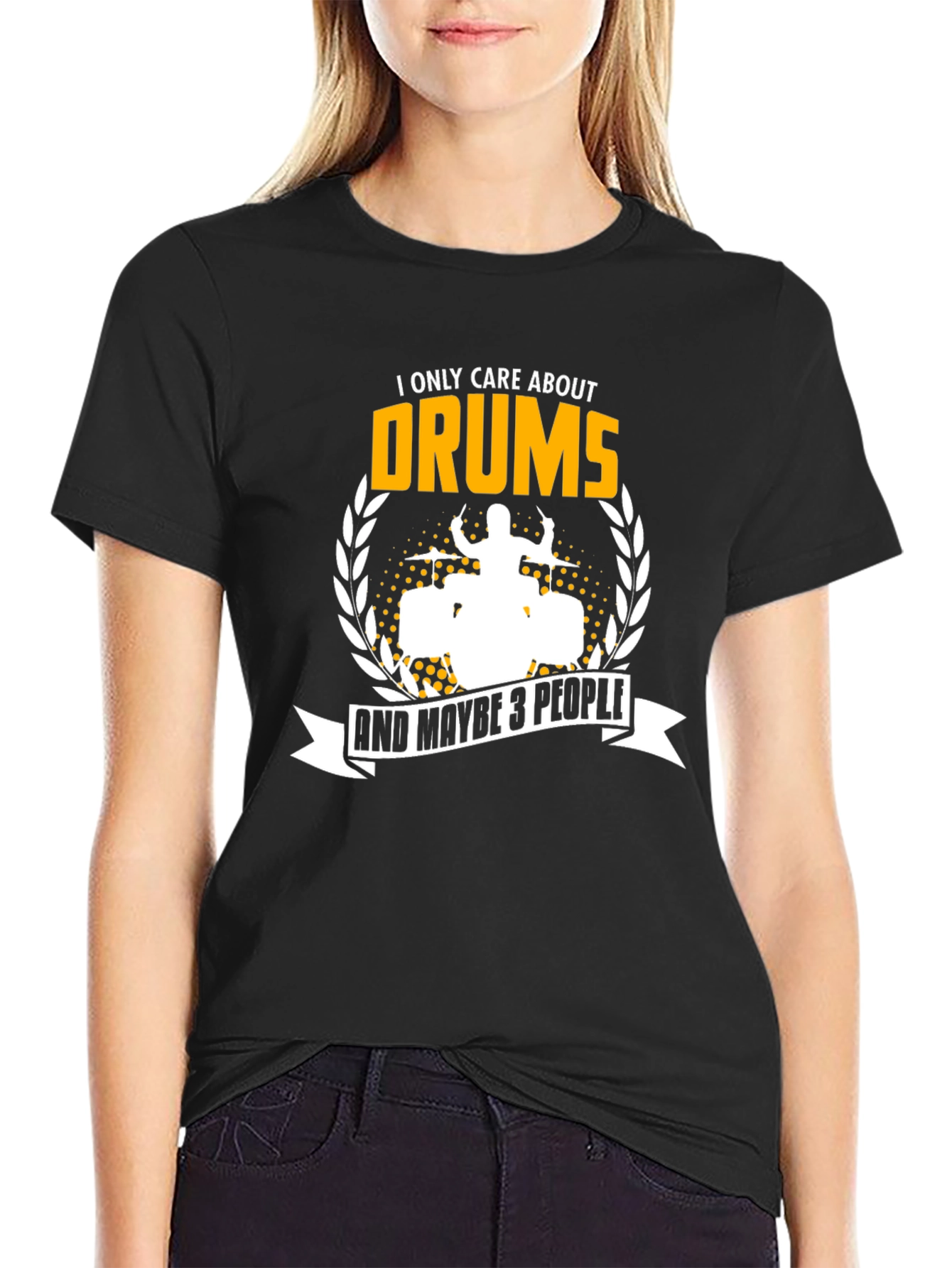 Black Drum Lover T-Shirt - Music Gift view 2