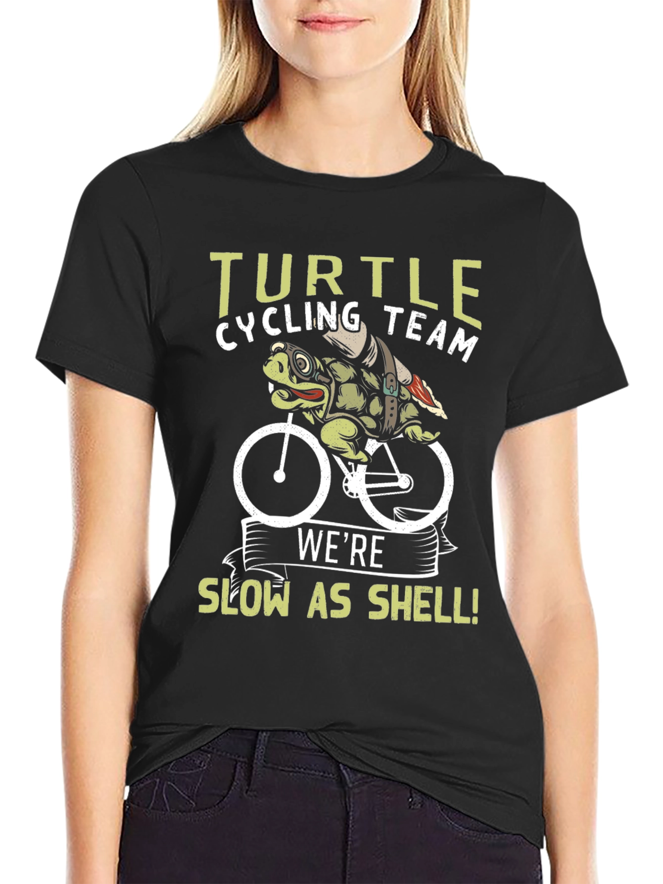 Black Turtle Cycling Team T-Shirt - Slow As Shell! view 2